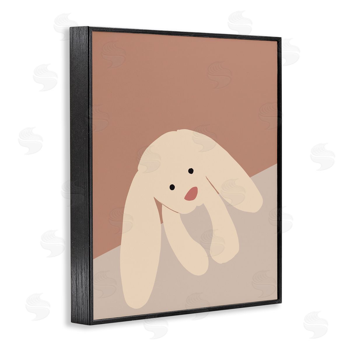 Simple Floppy Bunny Black Frame Print Wall Art, Home Decor by Chen Alyesh