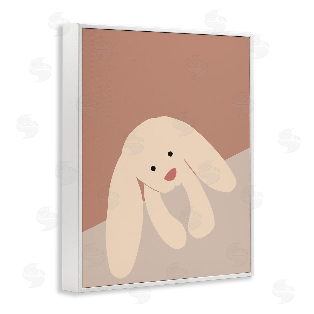 Simple Floppy Bunny White Frame Print Wall Art, Home Decor by Chen Alyesh
