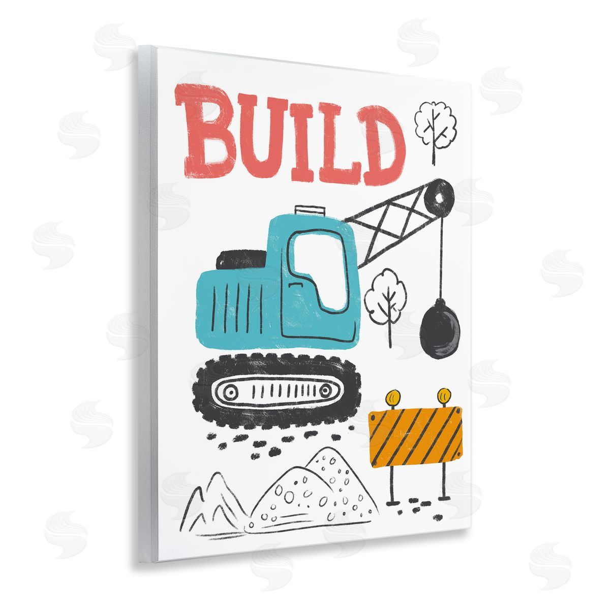 Construction Build Phrase Wood Plaque Wall Art, Home Decor by Diane Labombarbe