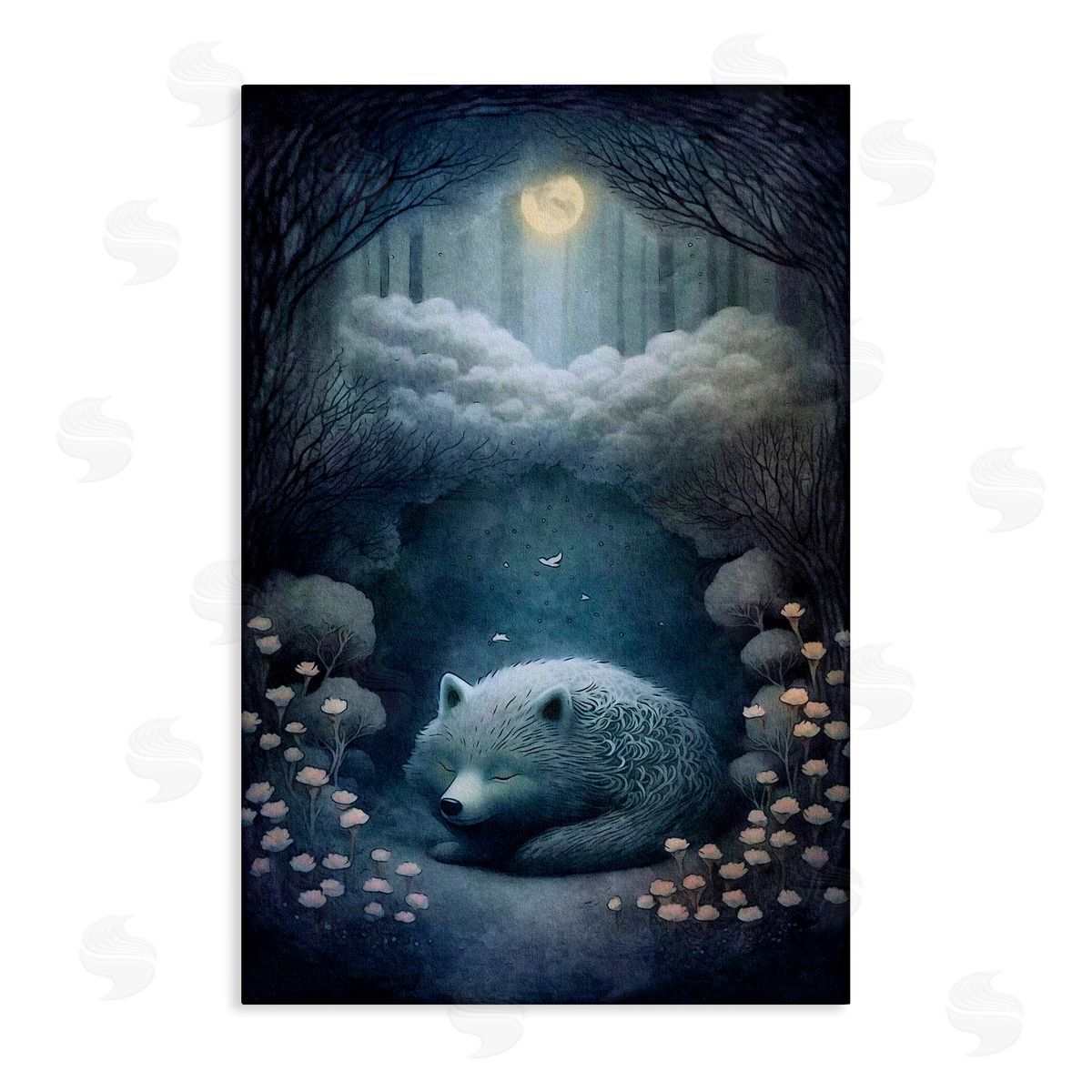 Mystic White Wolf Canvas Wall Art, Home Decor by The Dutch Lady
