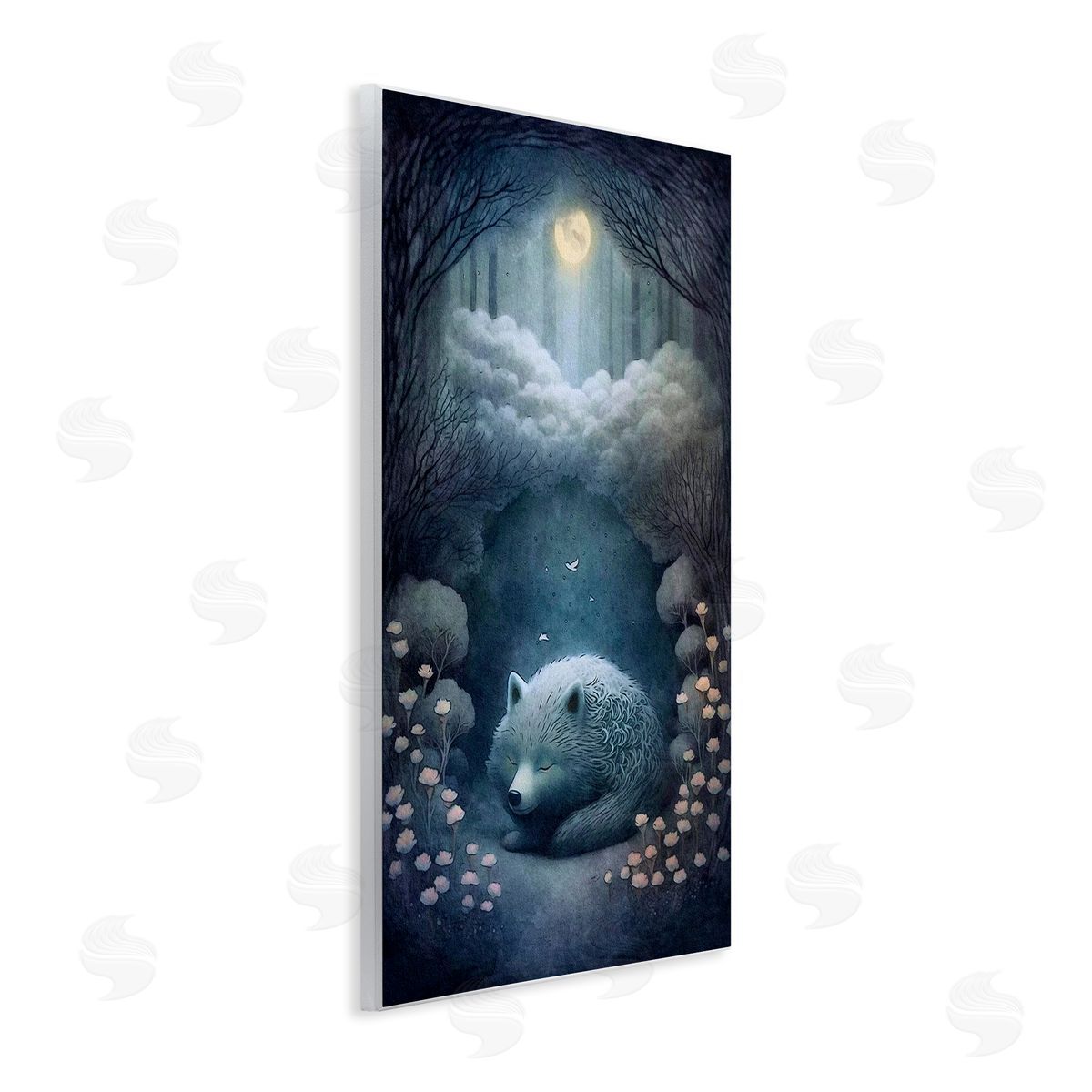 Mystic White Wolf Wood Plaque Wall Art, Home Decor by The Dutch Lady