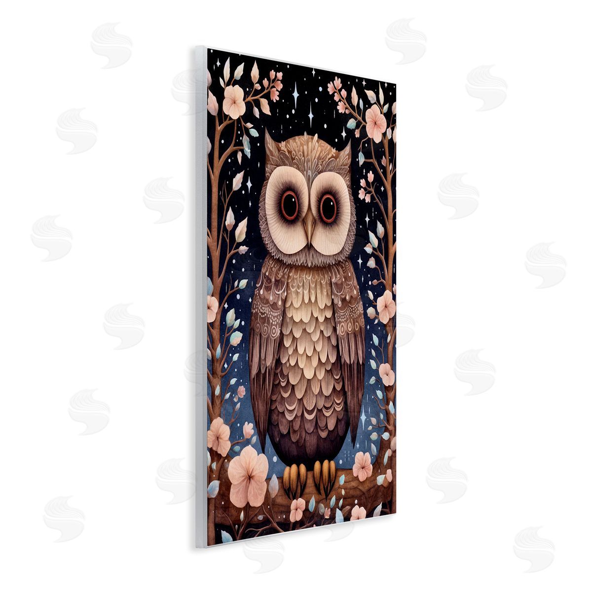 Woodland Pattern Owl Wood Plaque Wall Art, Home Decor by The Dutch Lady