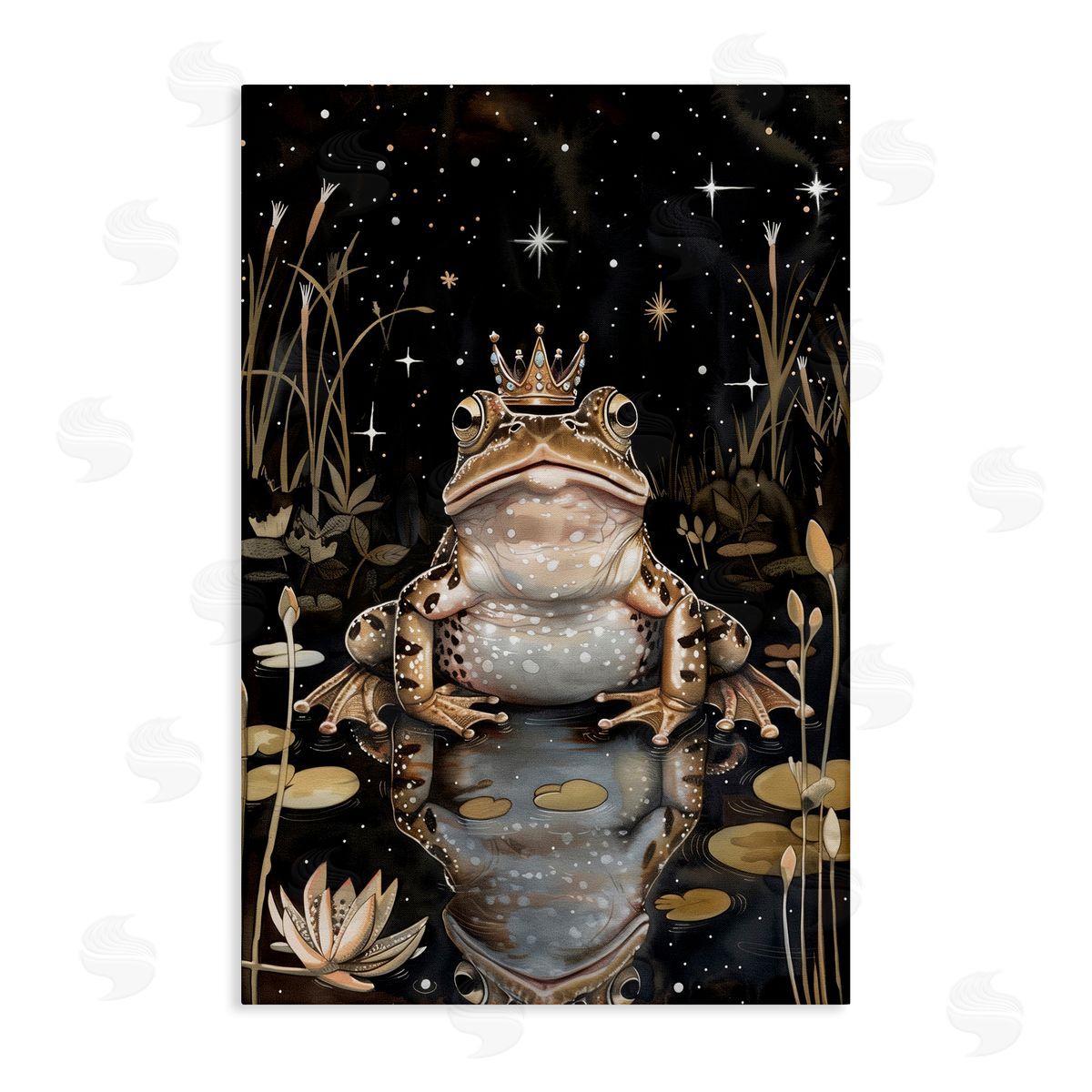 Regal Toad at Night Canvas Wall Art, Home Decor by The Dutch Lady