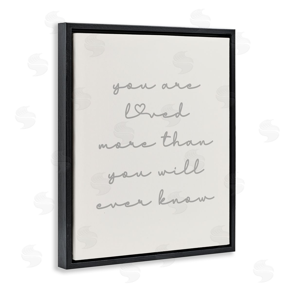 Minimal You Are Loved Black Floating Frame Canvas Wall Art, Home Decor by Stupell Studio