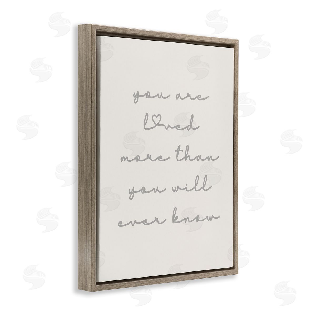 Minimal You Are Loved Brown Floating Frame Canvas Wall Art, Home Decor by Stupell Studio