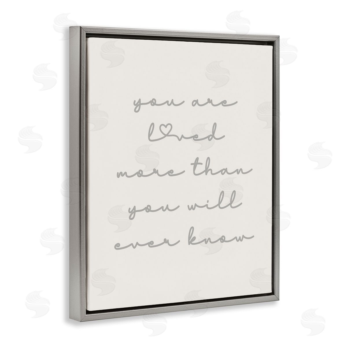 Minimal You Are Loved Grey Floating Frame Canvas Wall Art, Home Decor by Stupell Studio