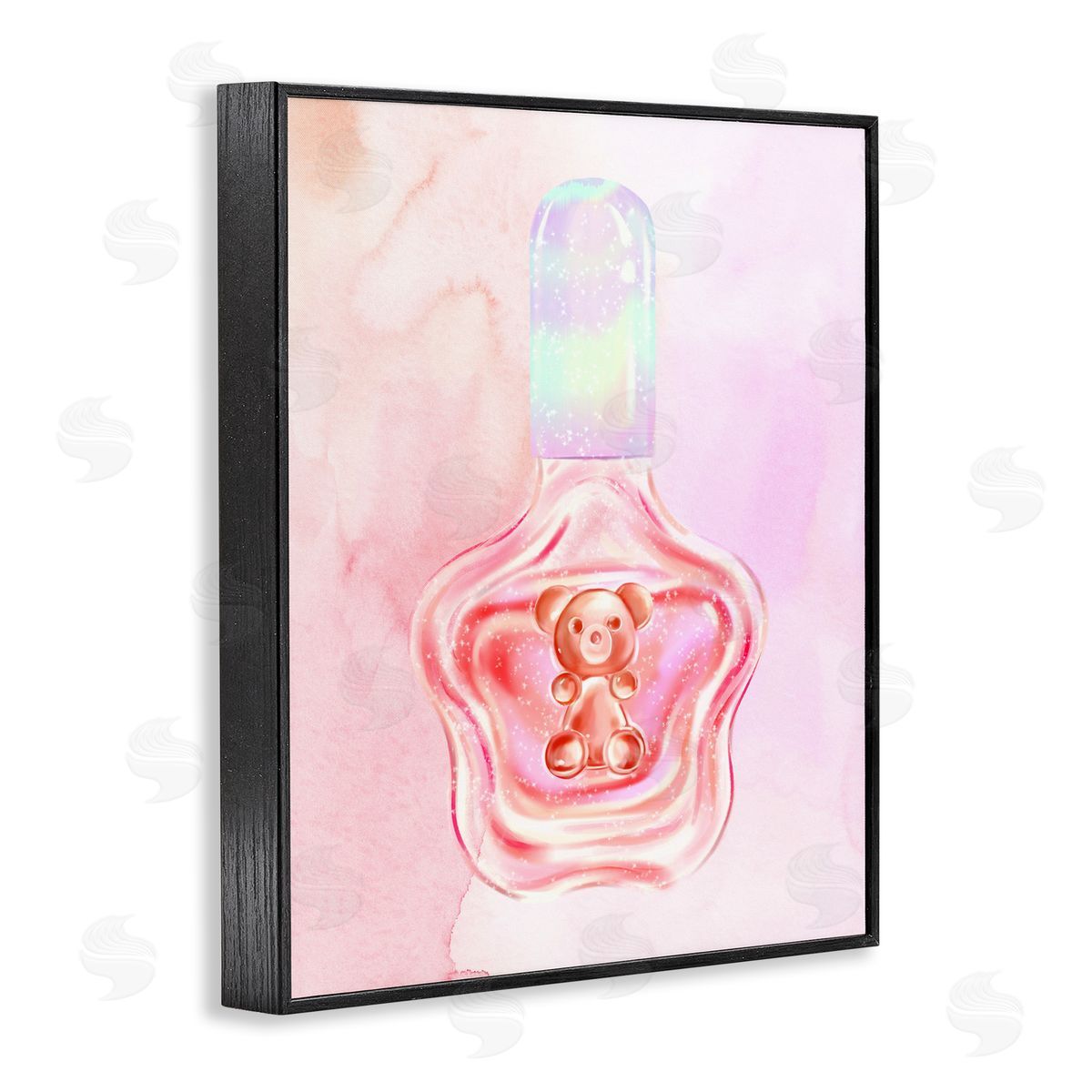 Glam Bear Polish Black Frame Print Wall Art, Home Decor by Ziwei Li