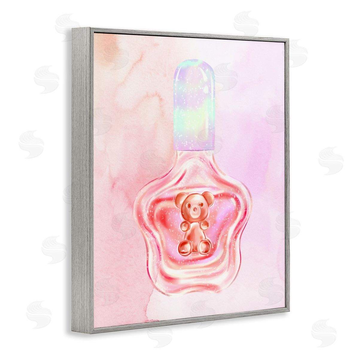 Glam Bear Polish Grey Frame Print Wall Art, Home Decor by Ziwei Li
