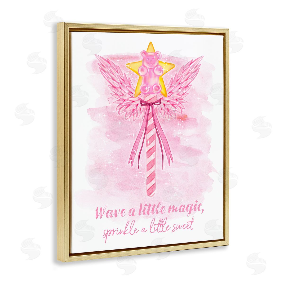 Sprinkle Sweet Magic Gold Floating Frame Canvas Wall Art, Home Decor by Ziwei Li