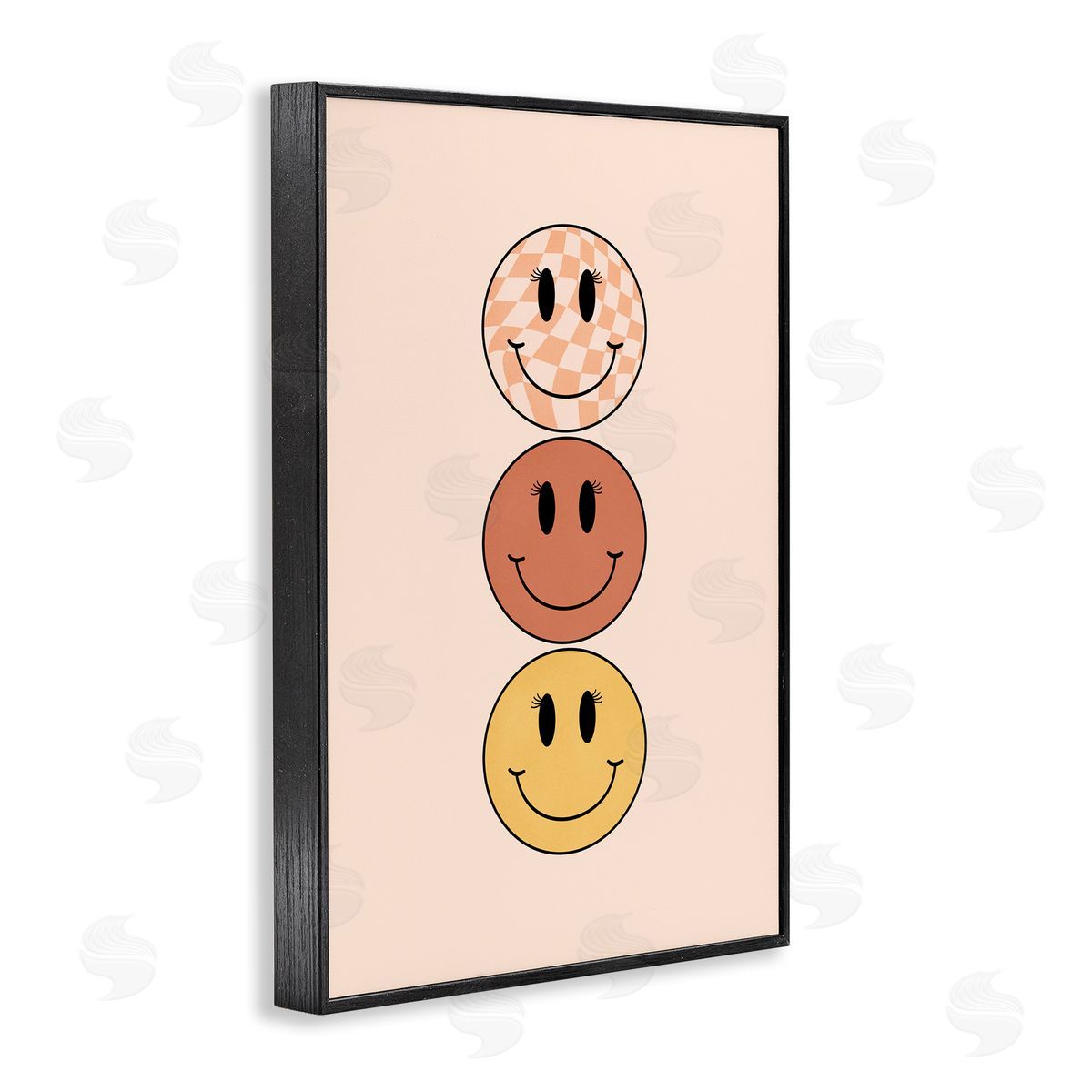 Retro Smileys Trio Black Frame Print Wall Art, Home Decor by JJ Design House, LLC.