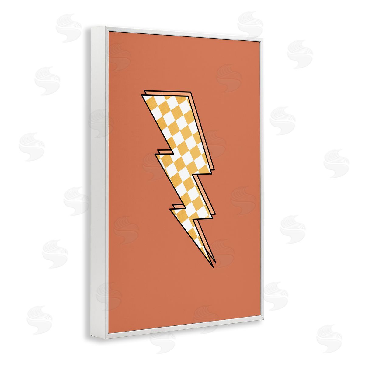 Checking Lightning Bolt White Frame Print Wall Art, Home Decor by JJ Design House, LLC.