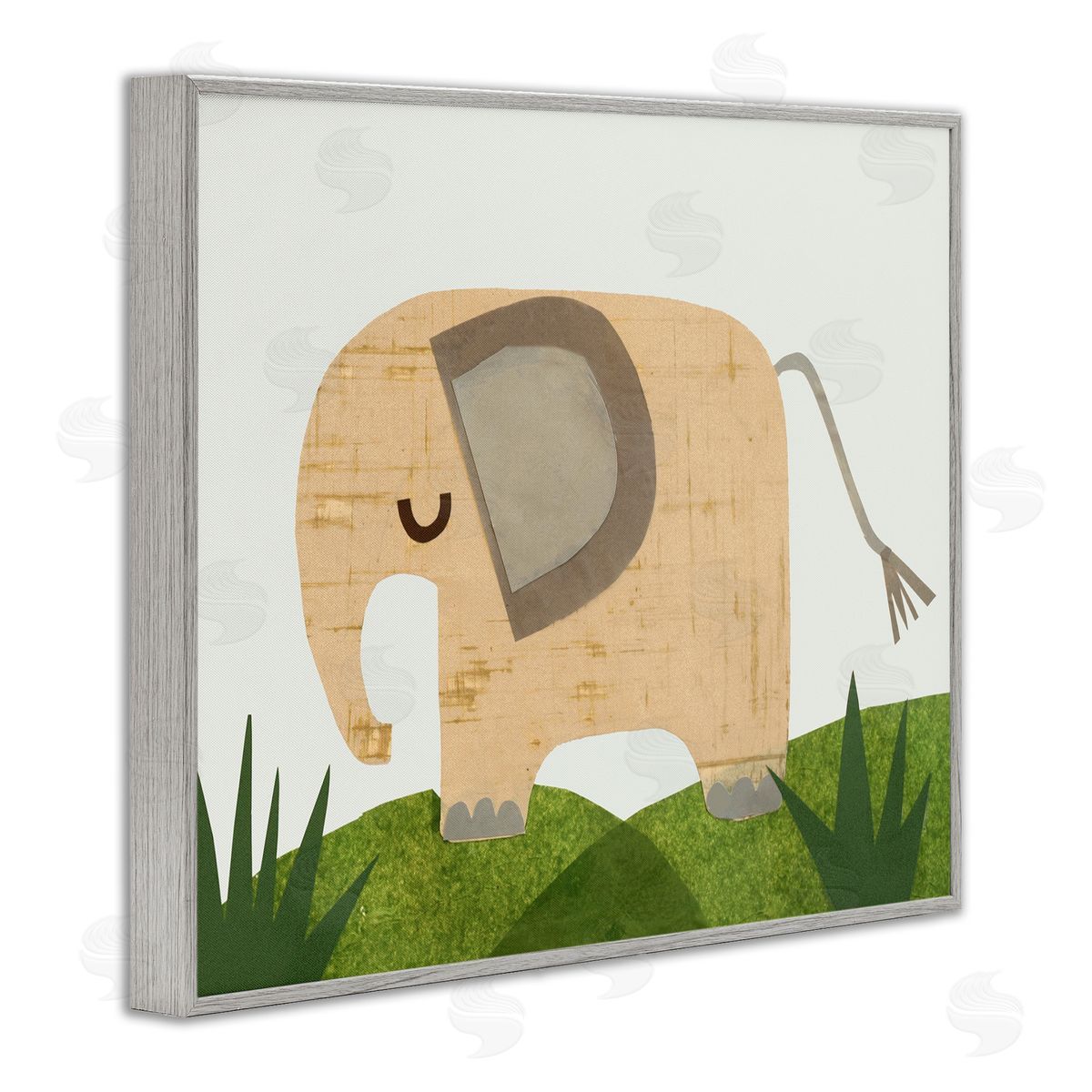 Cozy Corner Elephant Grey Frame Print Wall Art, Home Decor by Jenny Westenhofer