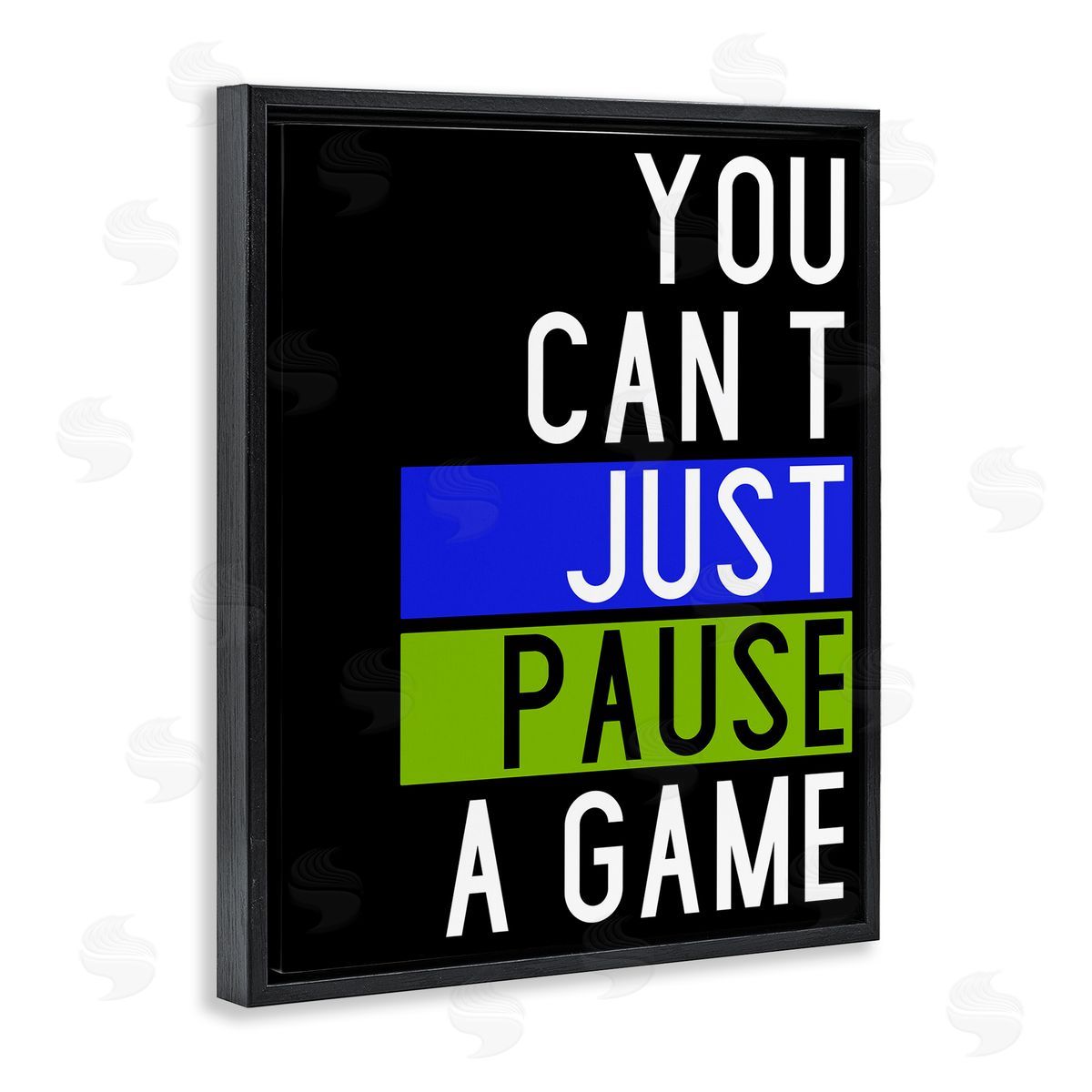 Can't Pause a Game Black Floating Frame Canvas Wall Art, Home Decor by Kim Allen