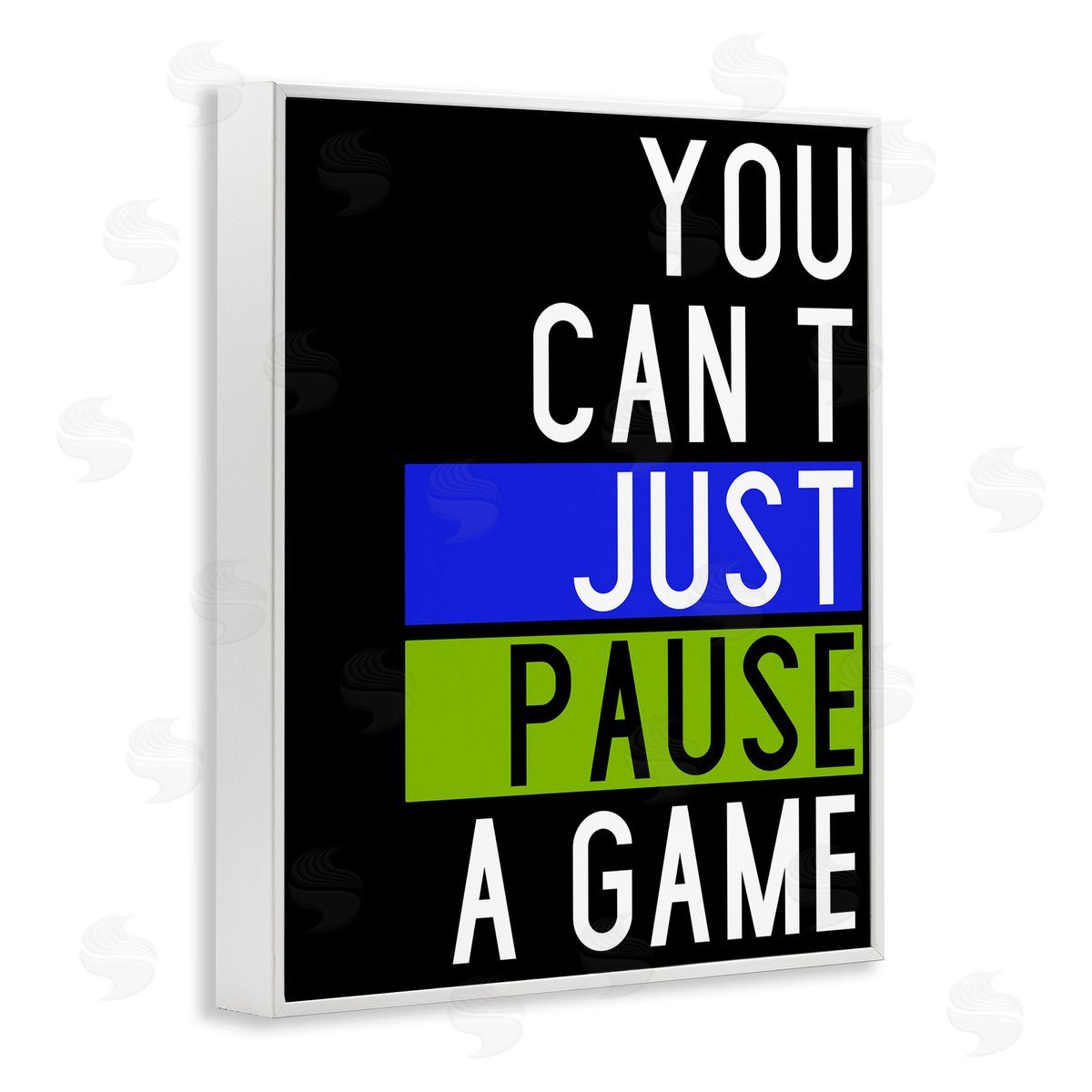 Can't Pause a Game White Frame Print Wall Art, Home Decor by Kim Allen