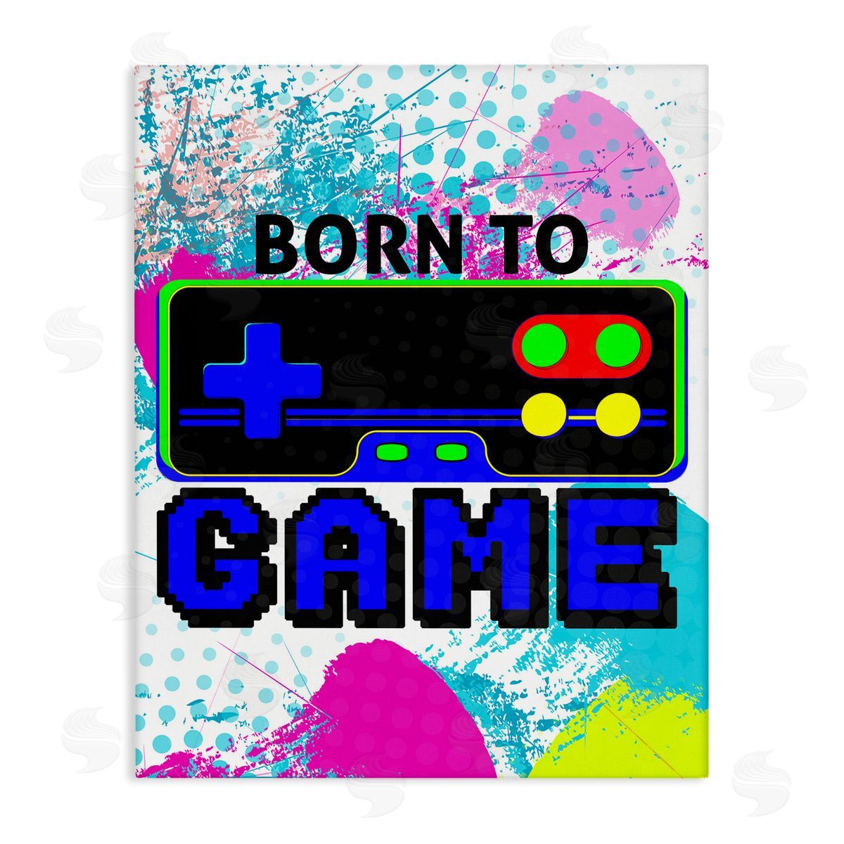 Boy's Born to Game Canvas Wall Art, Home Decor by Kim Allen