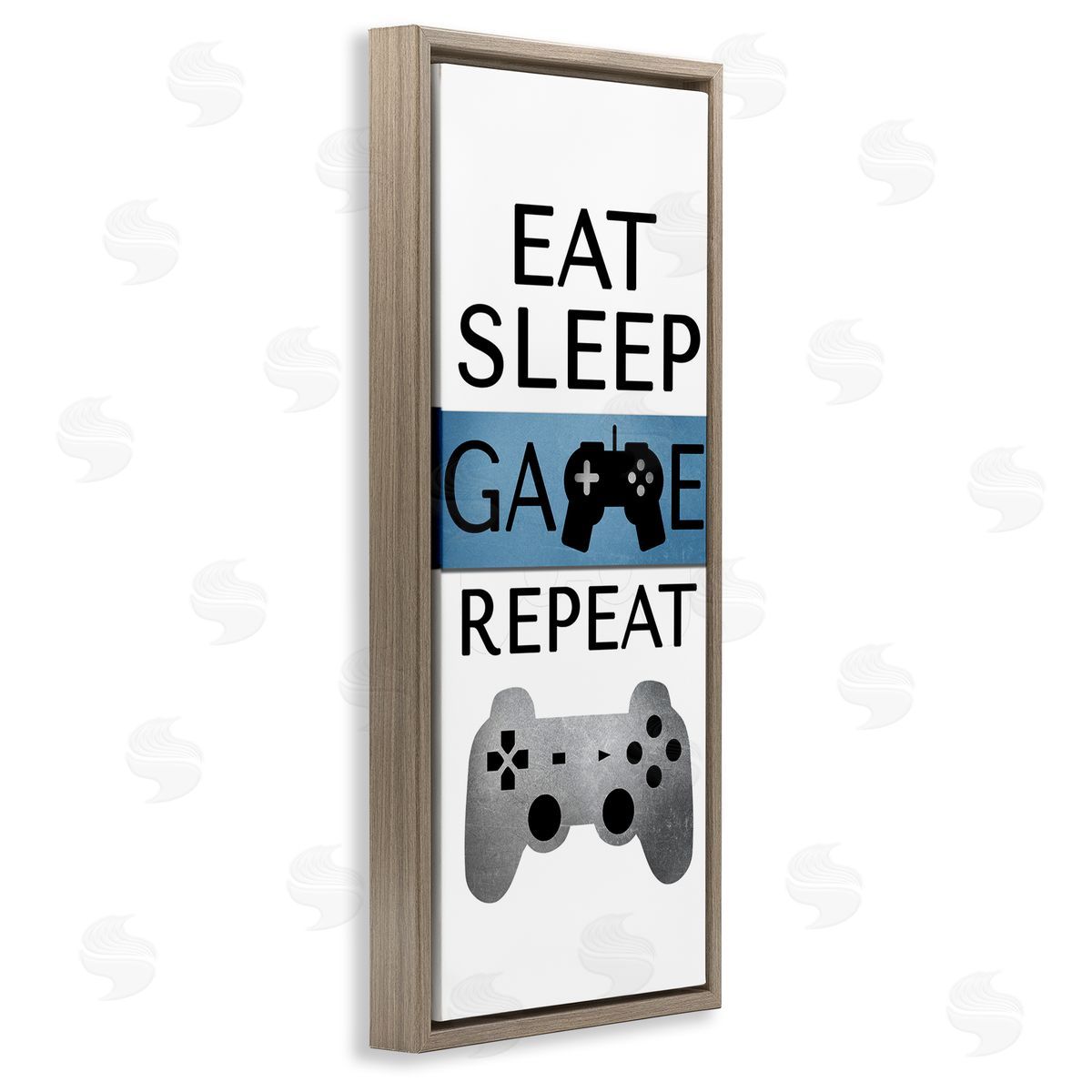 Game Repeat Lifestyle Brown Floating Frame Canvas Wall Art, Home Decor by Kim Allen