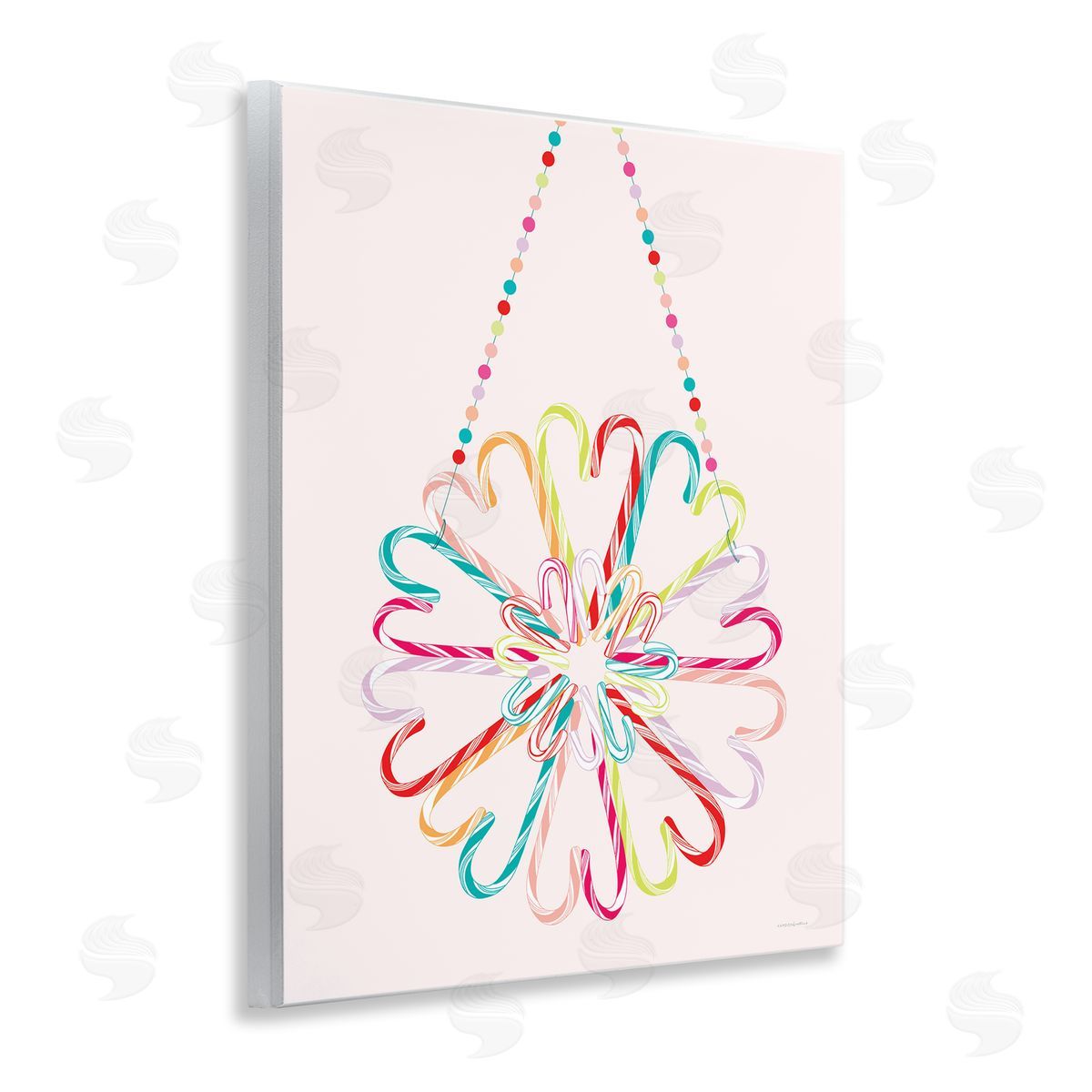 Candy Cane Shapes Wood Plaque Wall Art, Home Decor by Kamdon Kreations