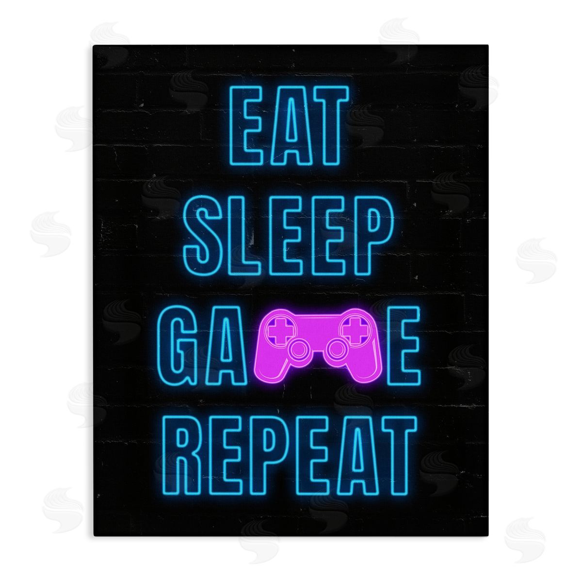 Neon Gamer Lifestyle Canvas Wall Art, Home Decor by Nina Blue