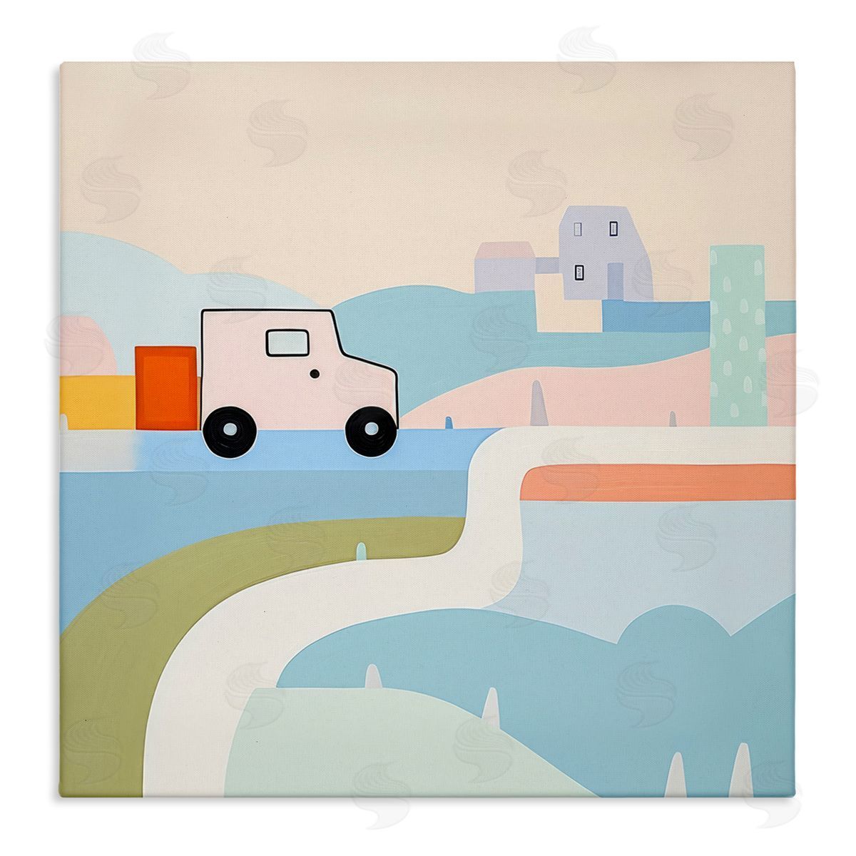 Imagination On Wheels Canvas Wall Art, Home Decor by Lazar Studio