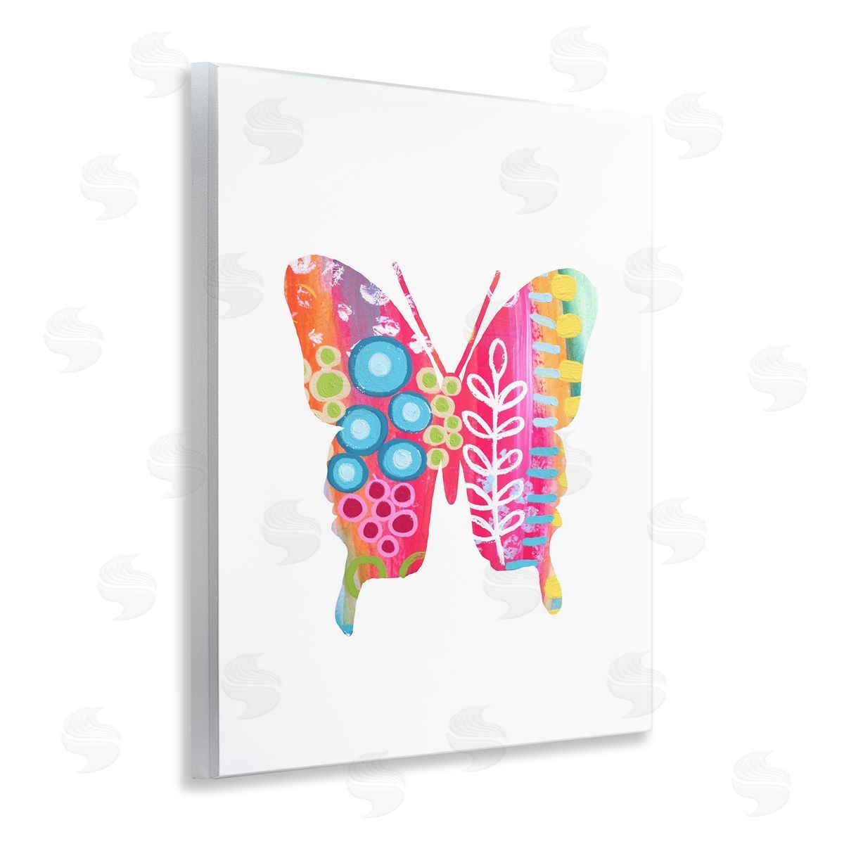 Pink Florals Butterfly Wood Plaque Wall Art, Home Decor by Lisa Nohren