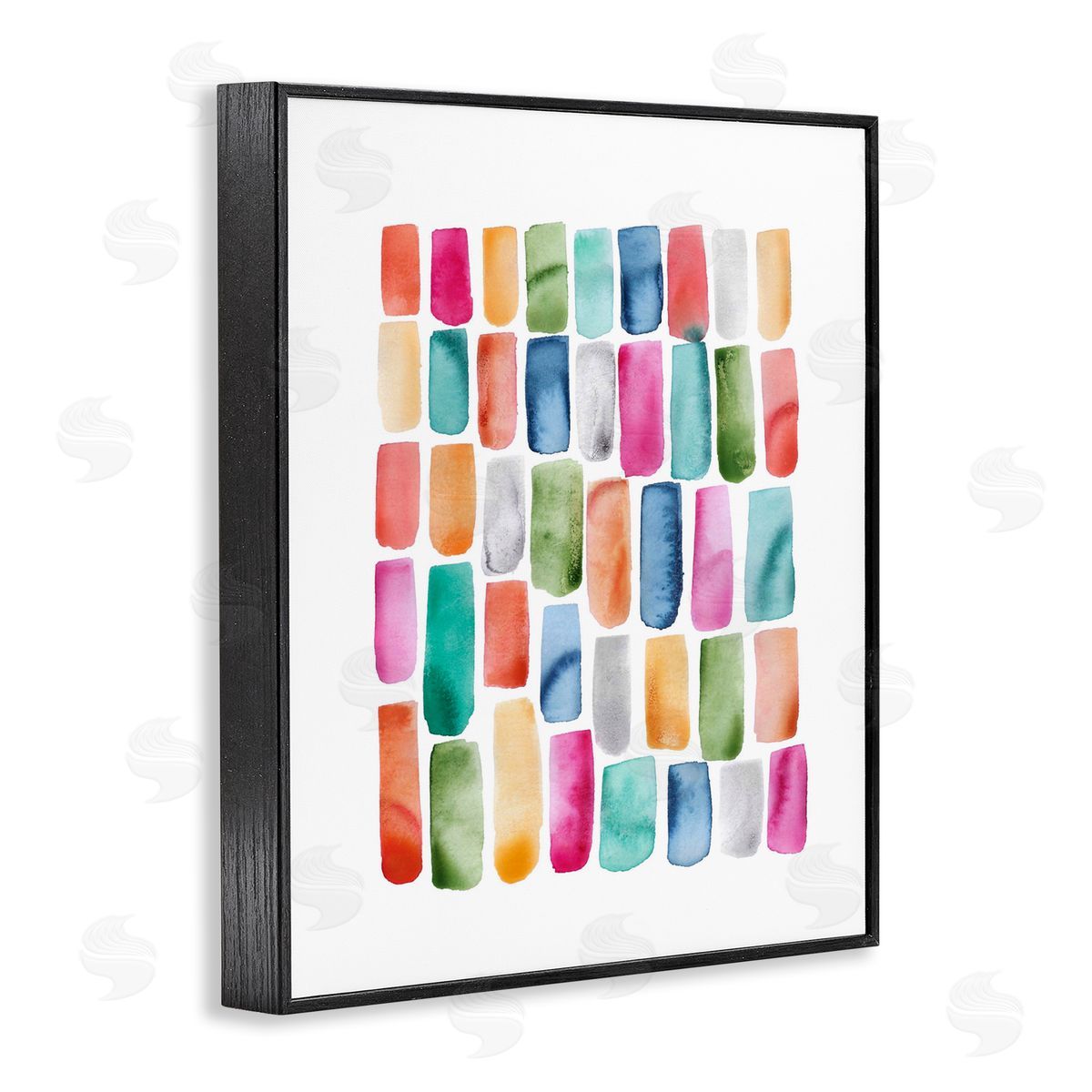 Bright Abstract Brushstrokes Black Frame Print Wall Art, Home Decor by Lisa Nohren