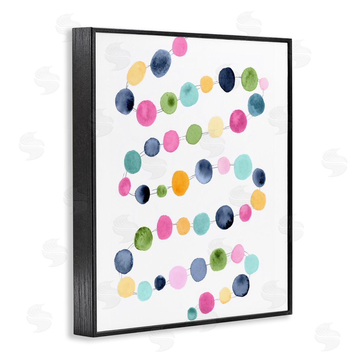 Pastel Dots Pattern Black Frame Print Wall Art, Home Decor by Lisa Nohren