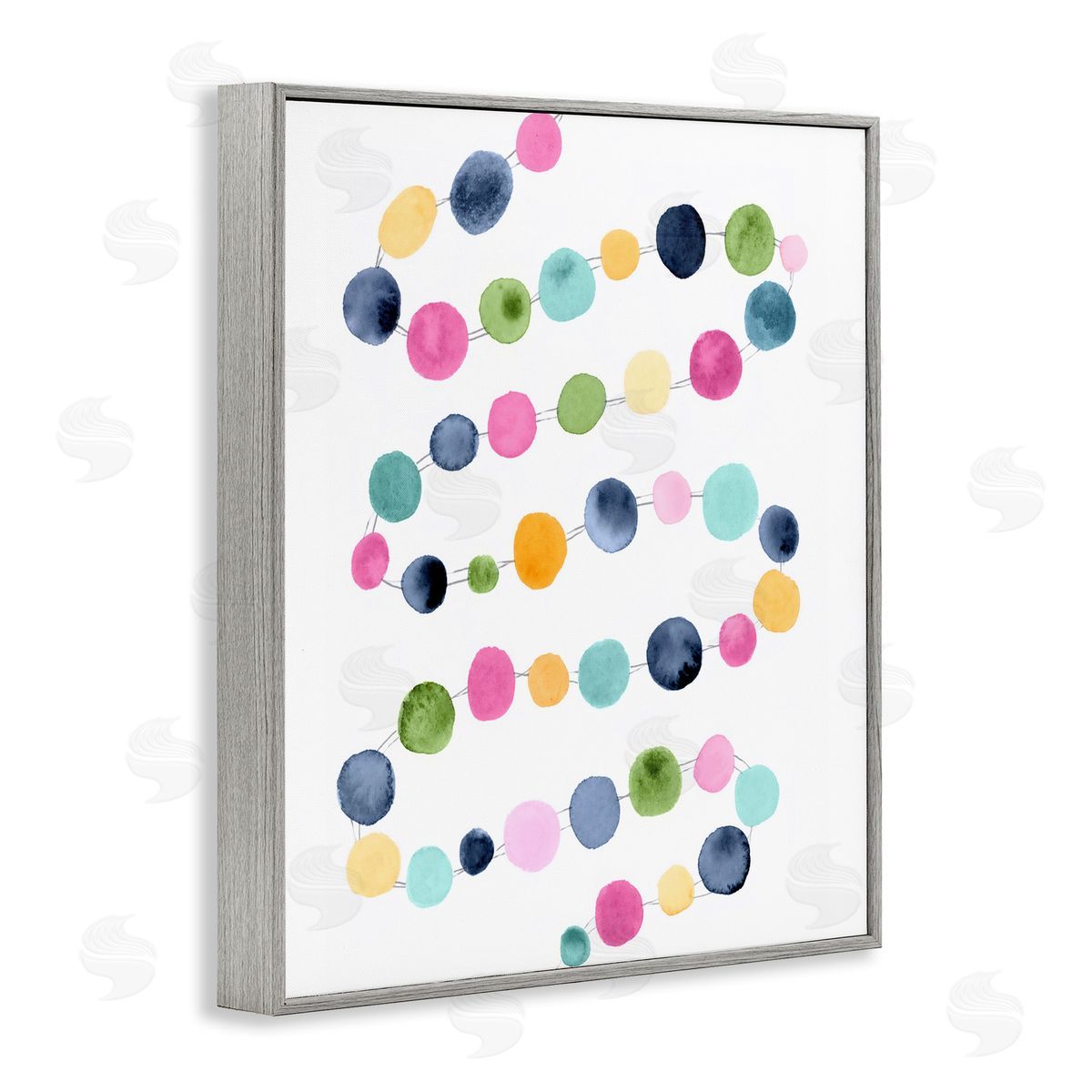 Pastel Dots Pattern Grey Frame Print Wall Art, Home Decor by Lisa Nohren