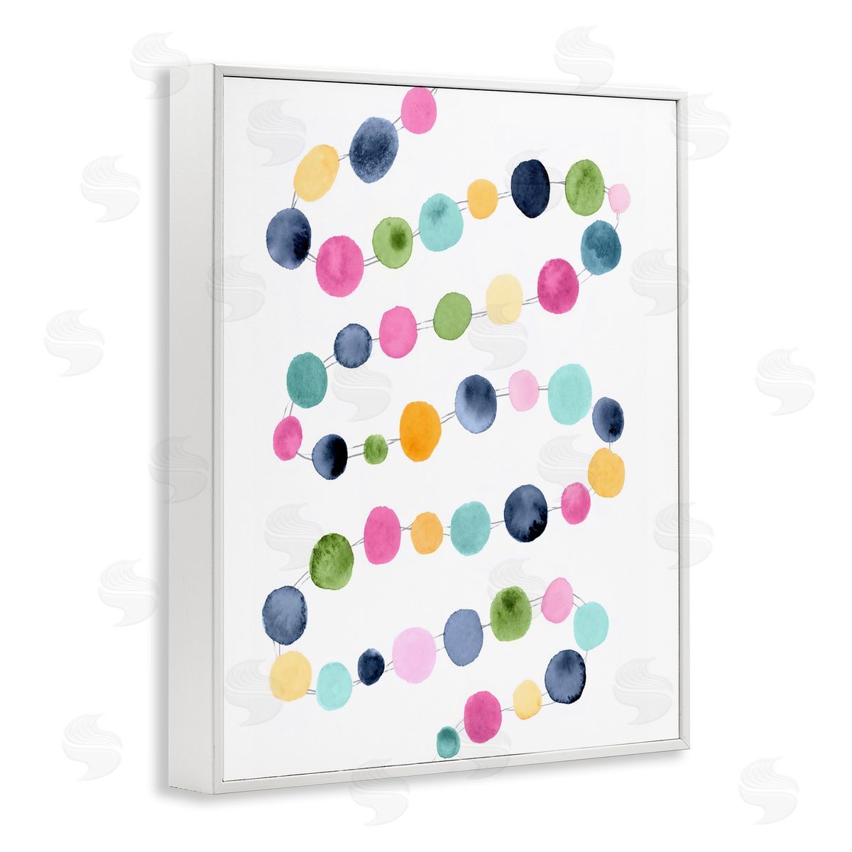 Pastel Dots Pattern White Frame Print Wall Art, Home Decor by Lisa Nohren