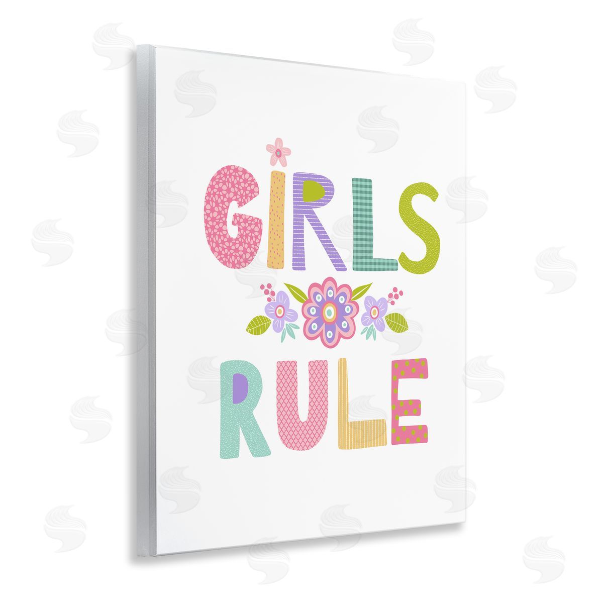 Girls Rule with Flowers Wood Plaque Wall Art, Home Decor by Lisa Nohren