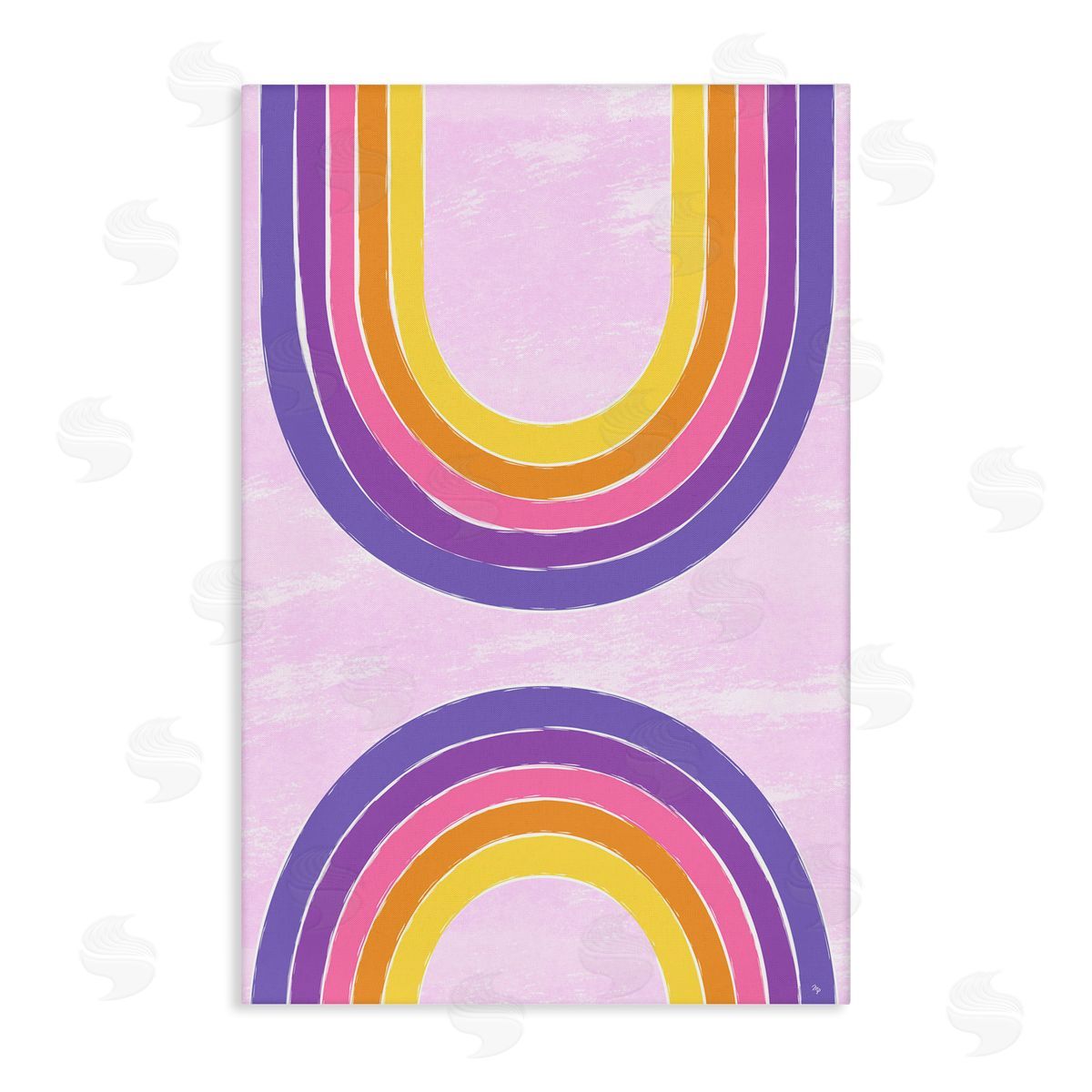 Purple Rainbow Arches Canvas Wall Art, Home Decor by Martina Pavlova