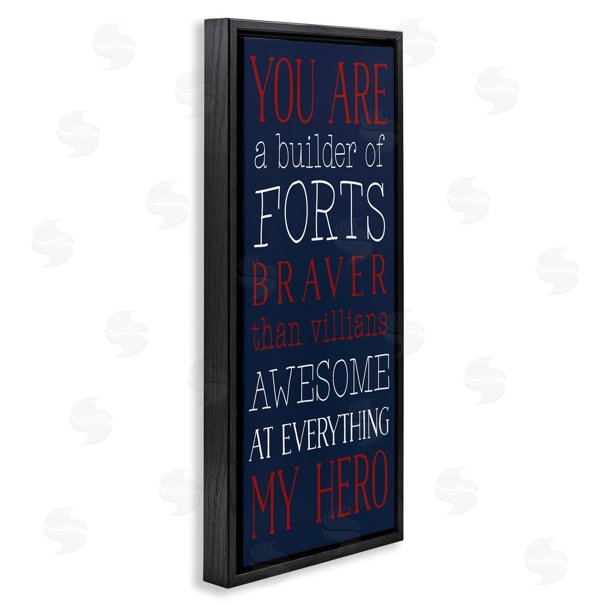 You Are My Hero Black Floating Frame Canvas Wall Art, Home Decor by Masey St. Studios
