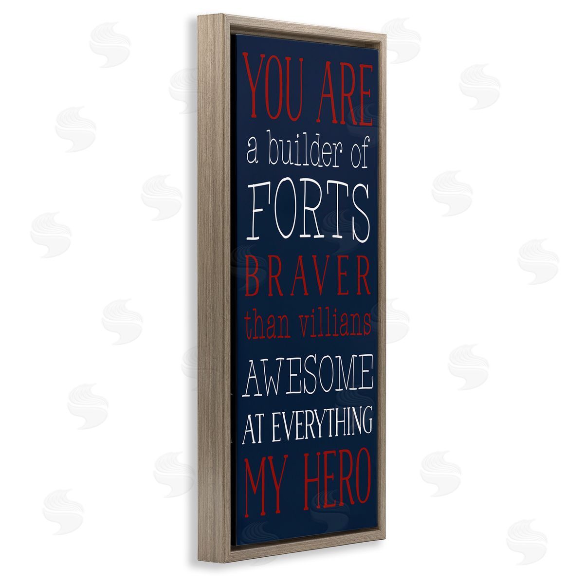 You Are My Hero Brown Floating Frame Canvas Wall Art, Home Decor by Masey St. Studios