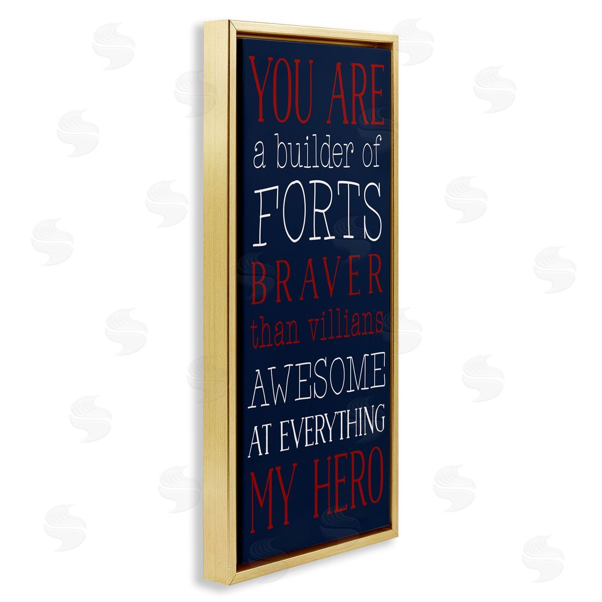 You Are My Hero Gold Floating Frame Canvas Wall Art, Home Decor by Masey St. Studios