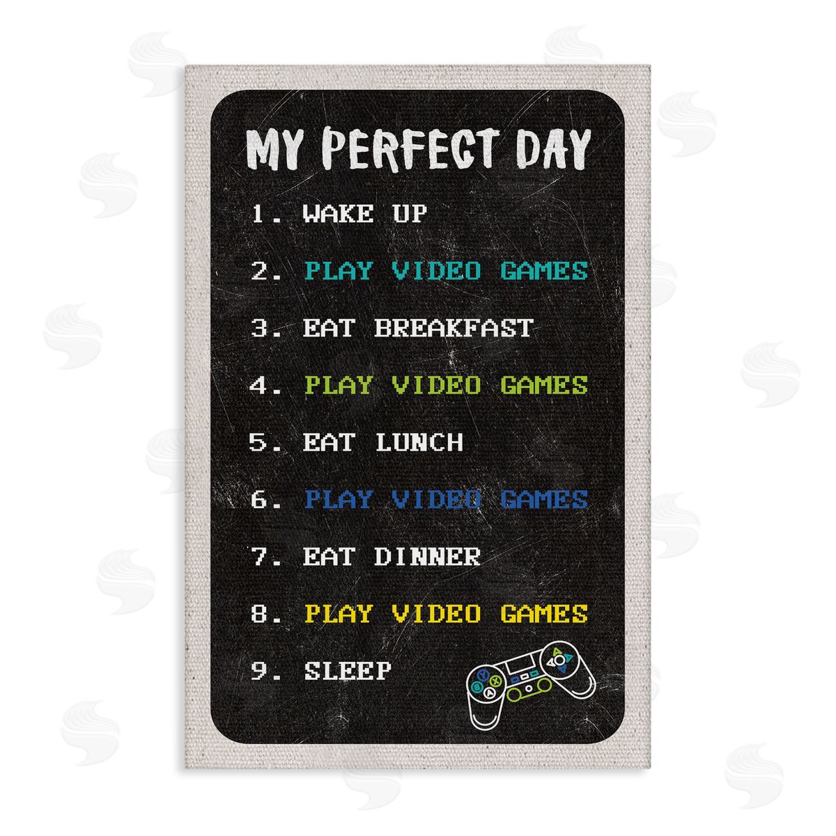Perfect Day Gamer Life Canvas Wall Art, Home Decor by Masey St. Studios