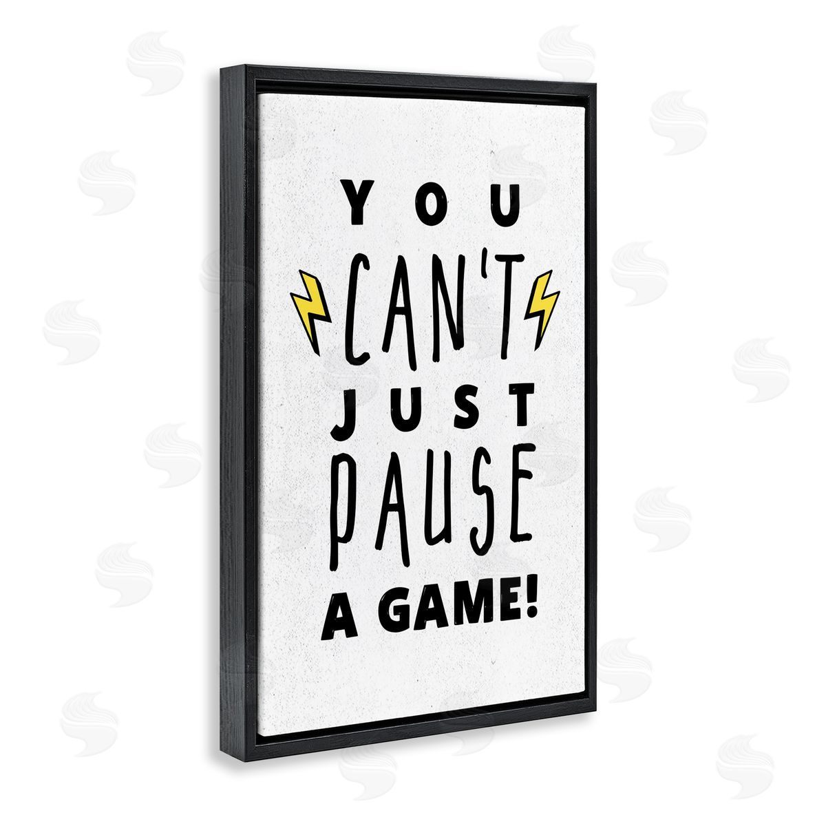 Just Can't Pause Game Black Floating Frame Canvas Wall Art, Home Decor by Masey St. Studios