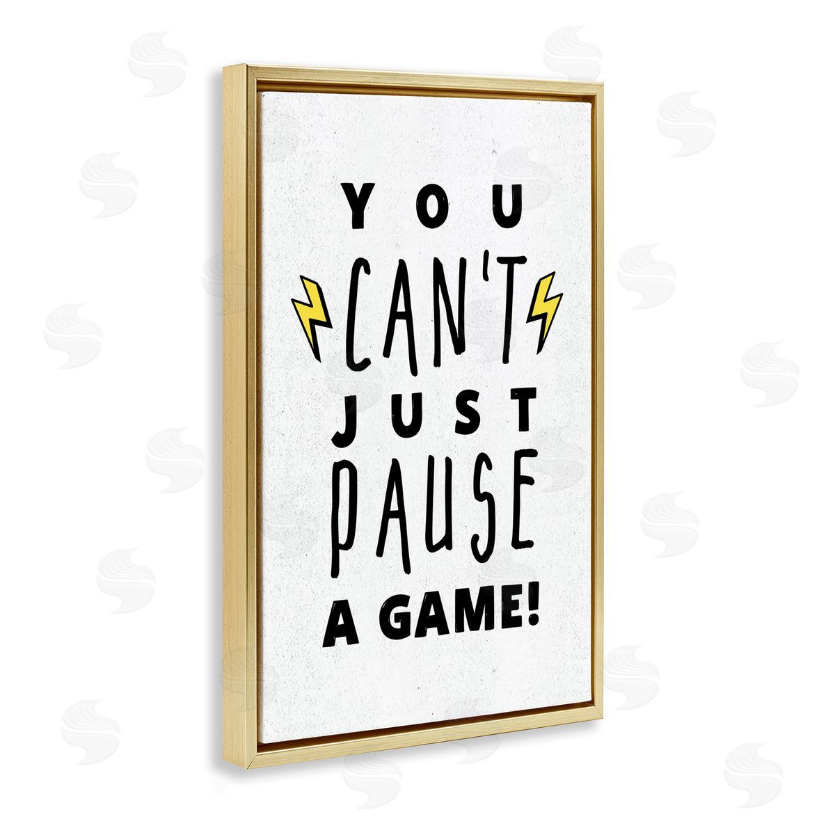 Just Can't Pause Game Gold Floating Frame Canvas Wall Art, Home Decor by Masey St. Studios