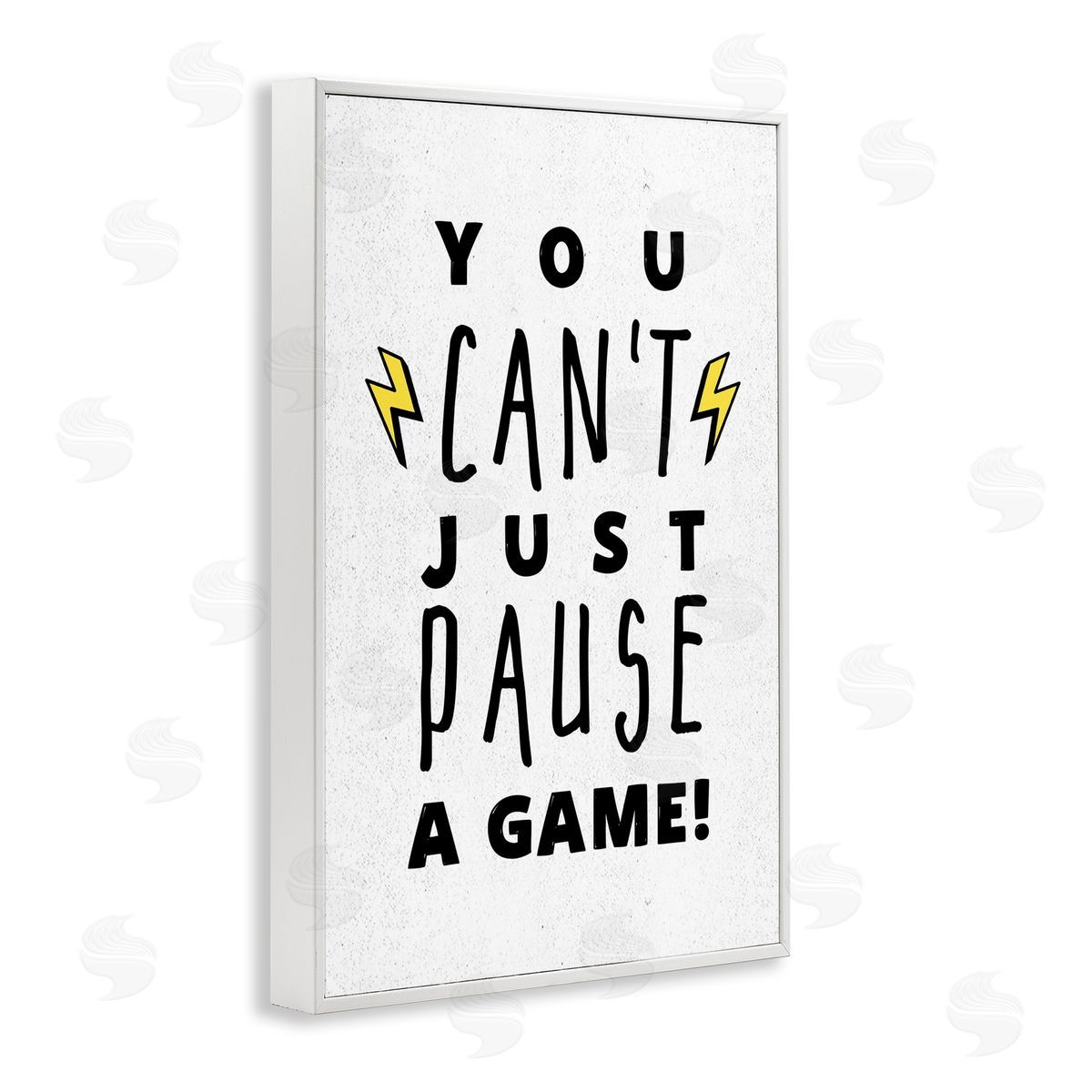 Just Can't Pause Game White Frame Print Wall Art, Home Decor by Masey St. Studios