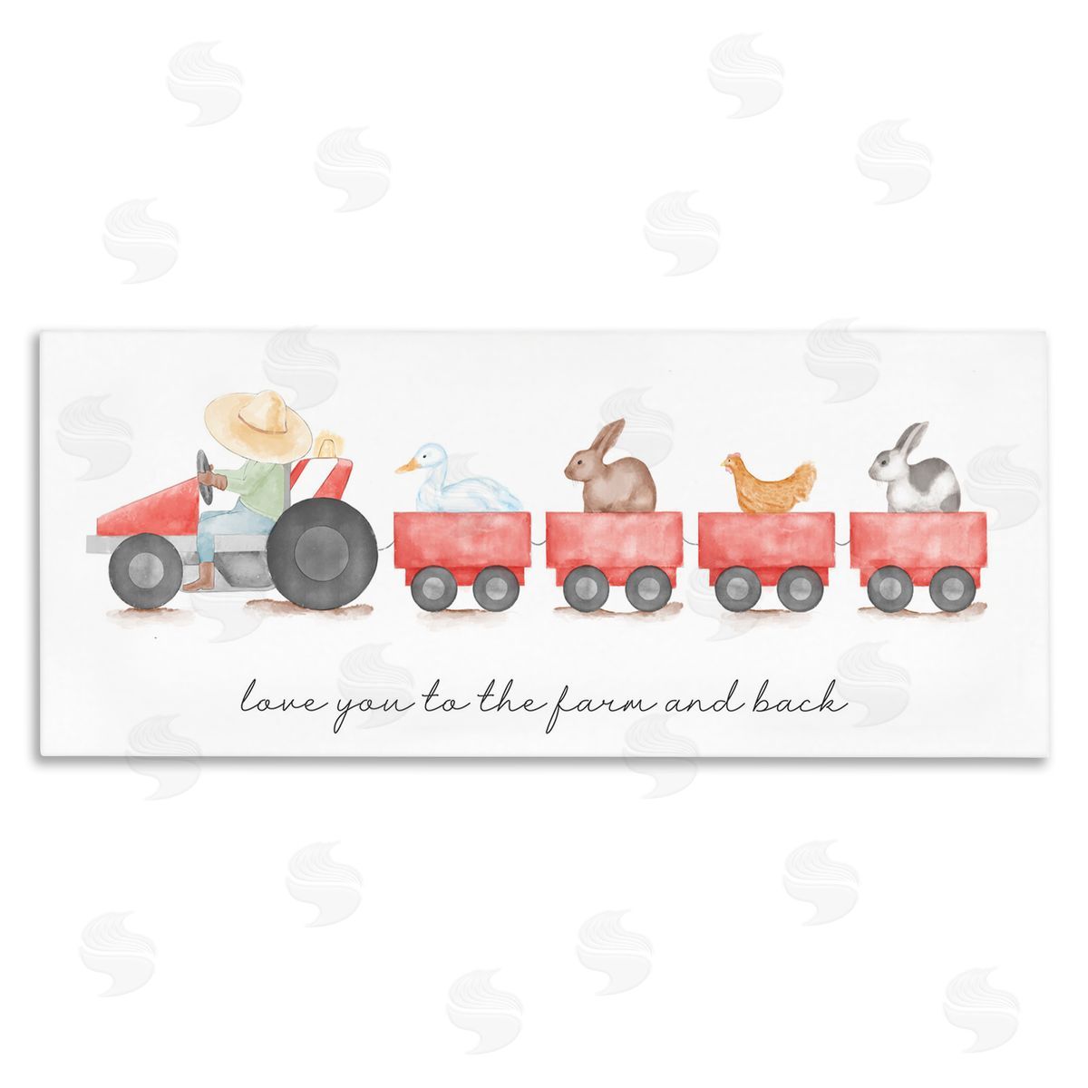 Love You Farm and Back Canvas Wall Art, Home Decor by Stupell Studio