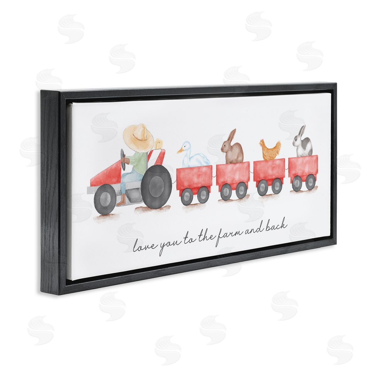 Love You Farm and Back Black Floating Frame Canvas Wall Art, Home Decor by Stupell Studio