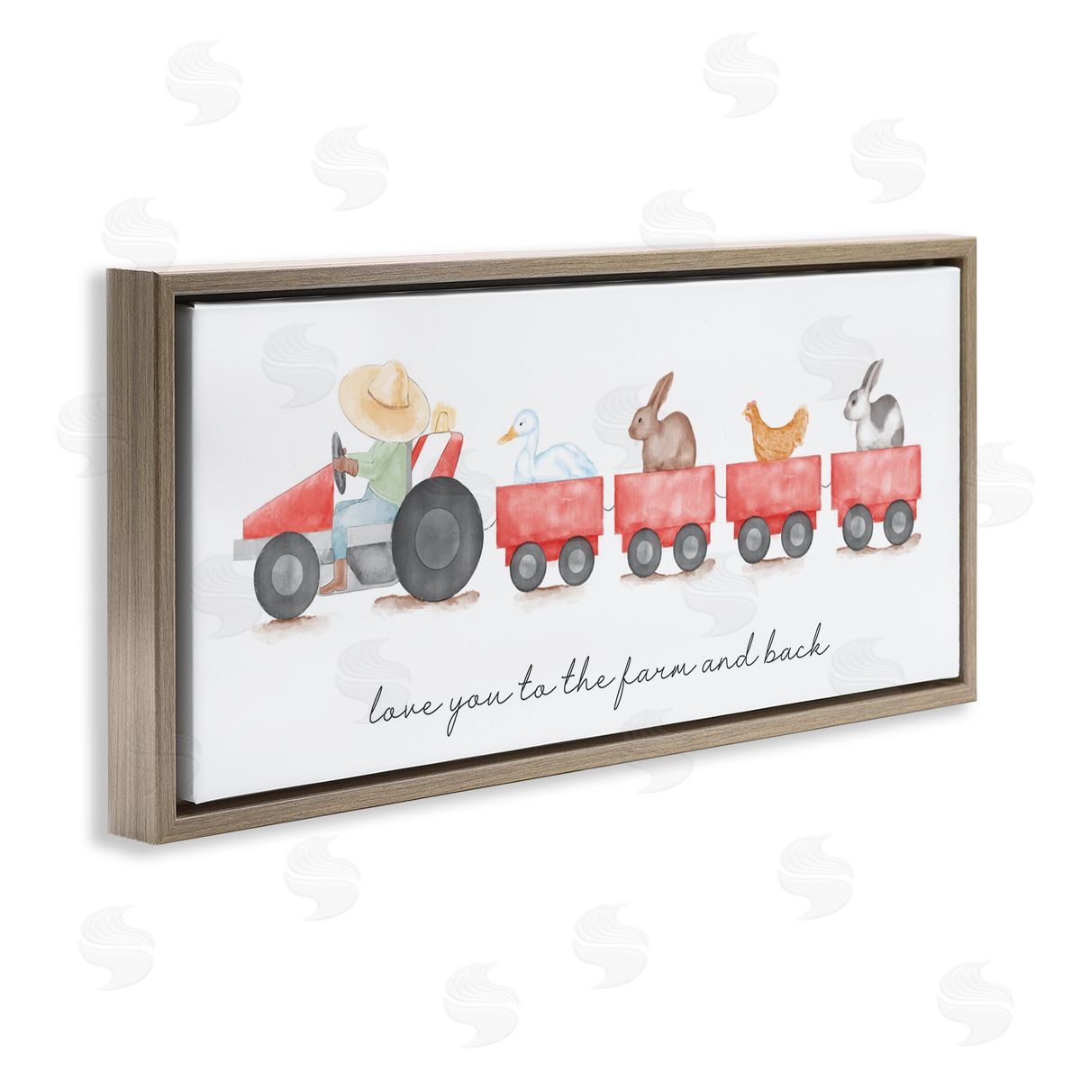 Love You Farm and Back Brown Floating Frame Canvas Wall Art, Home Decor by Stupell Studio