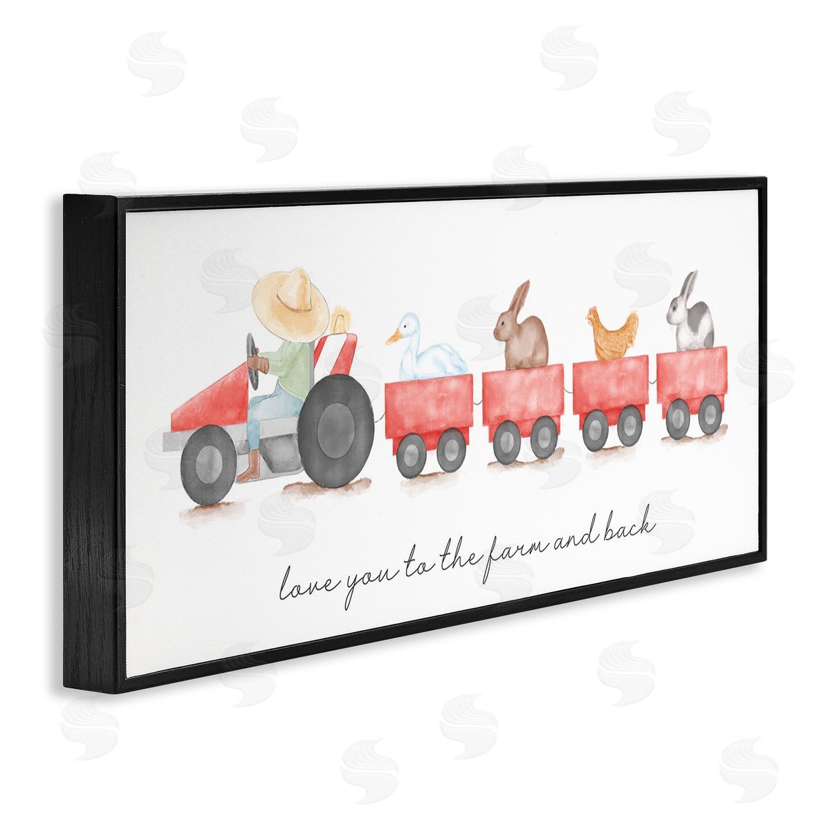 Love You Farm and Back Black Frame Print Wall Art, Home Decor by Stupell Studio