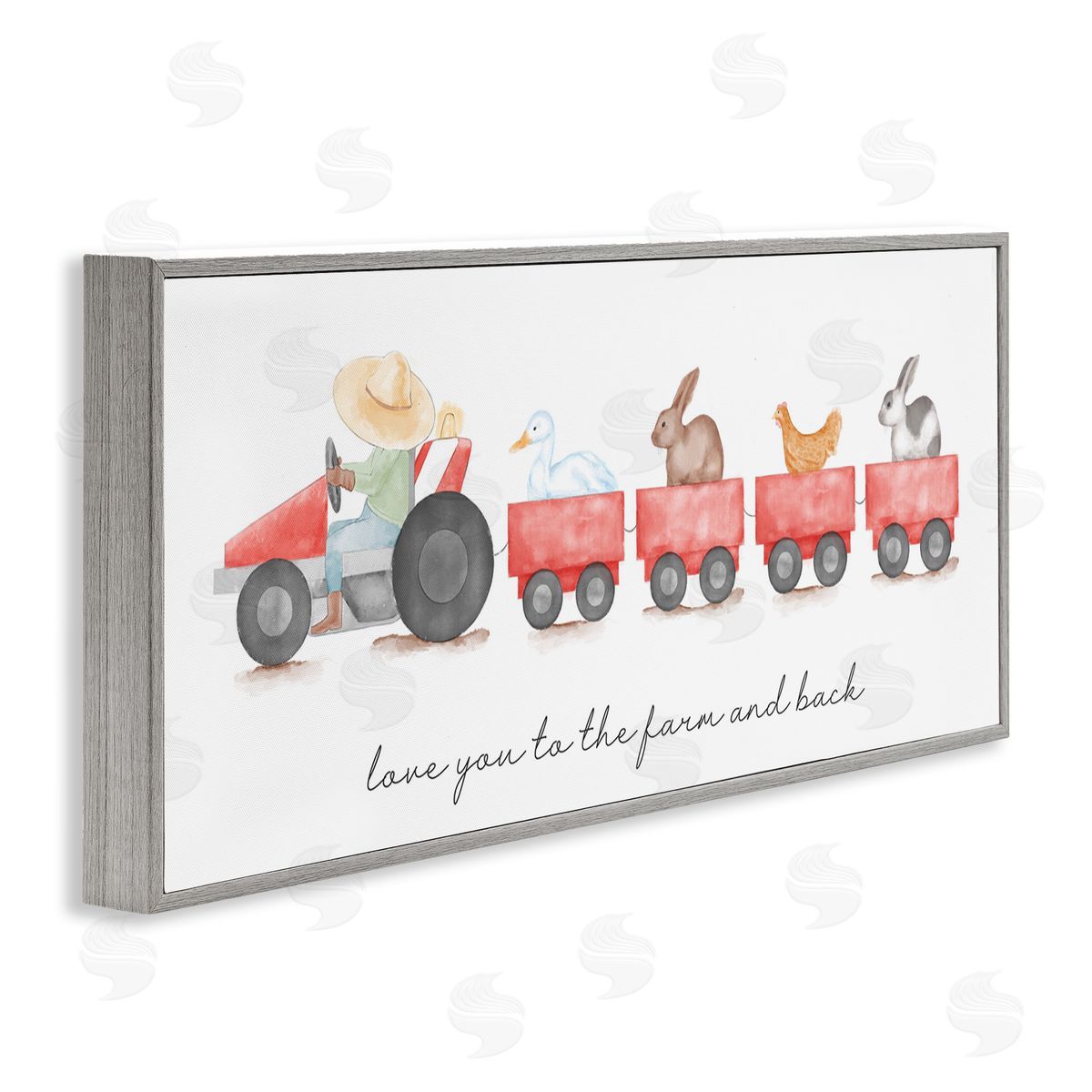 Love You Farm and Back Grey Frame Print Wall Art, Home Decor by Stupell Studio
