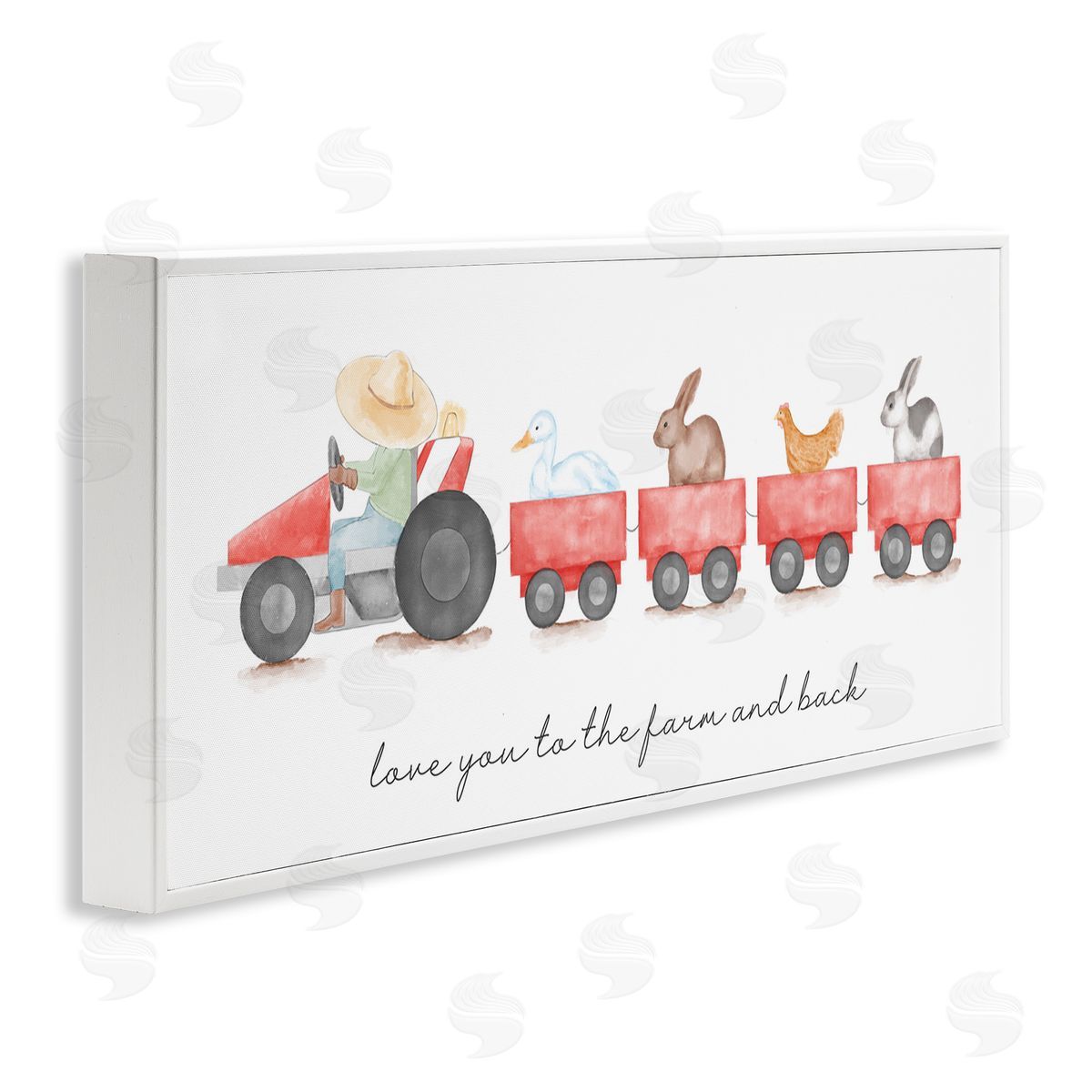 Love You Farm and Back White Frame Print Wall Art, Home Decor by Stupell Studio
