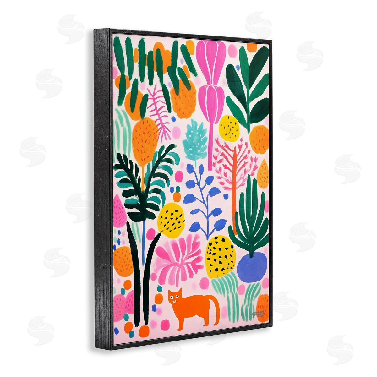 Fun Botanical Tropics Black Frame Print Wall Art, Home Decor by Roozbeh Bahramali