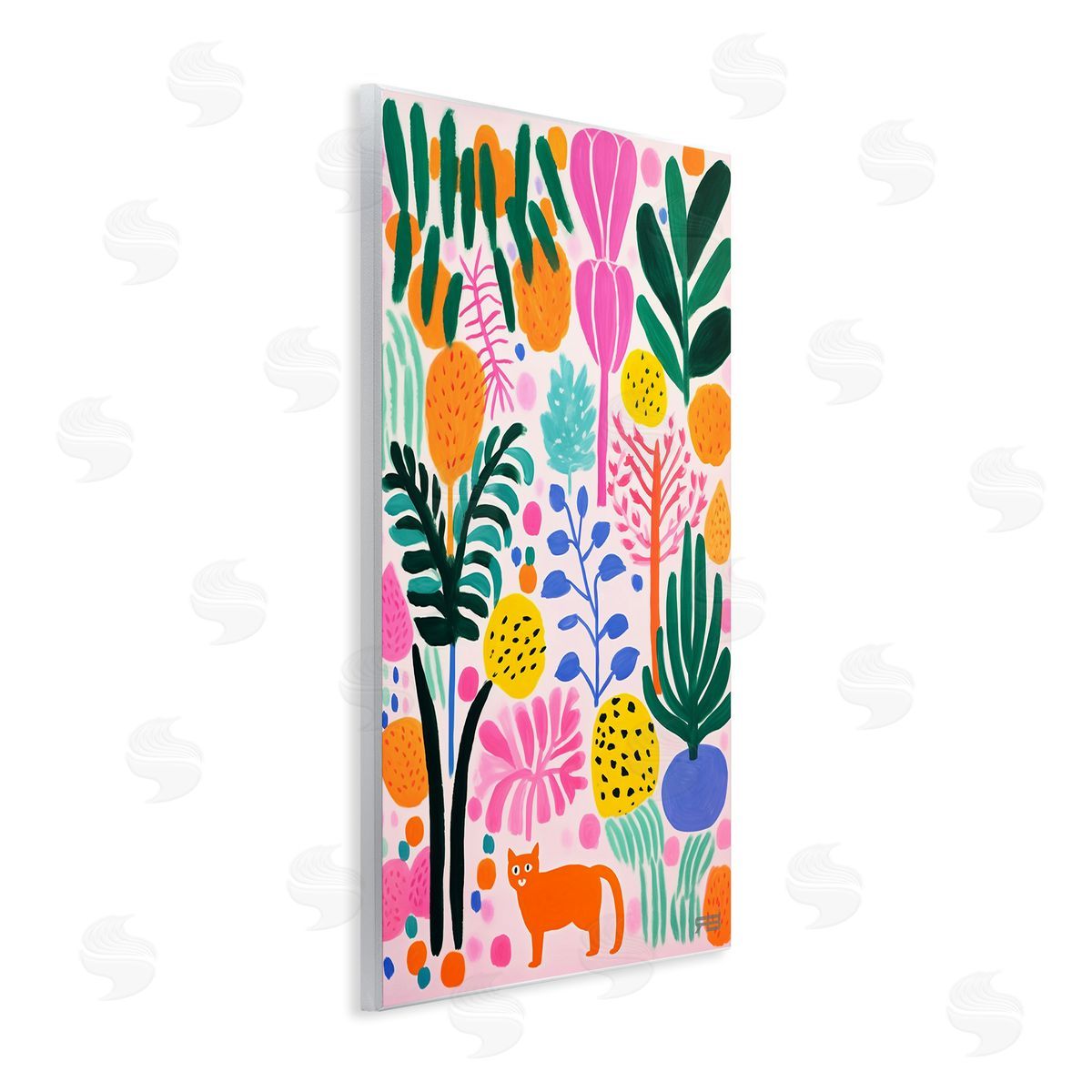 Fun Botanical Tropics Wood Plaque Wall Art, Home Decor by Roozbeh Bahramali