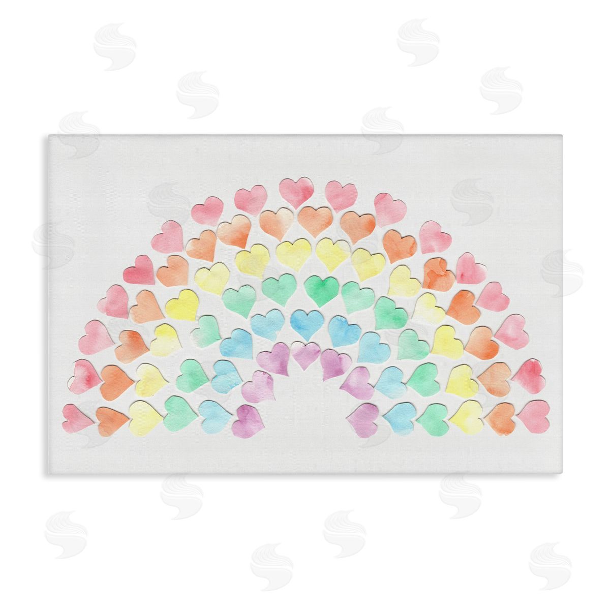 Rainbow of Hearts Canvas Wall Art, Home Decor by Connie Resch