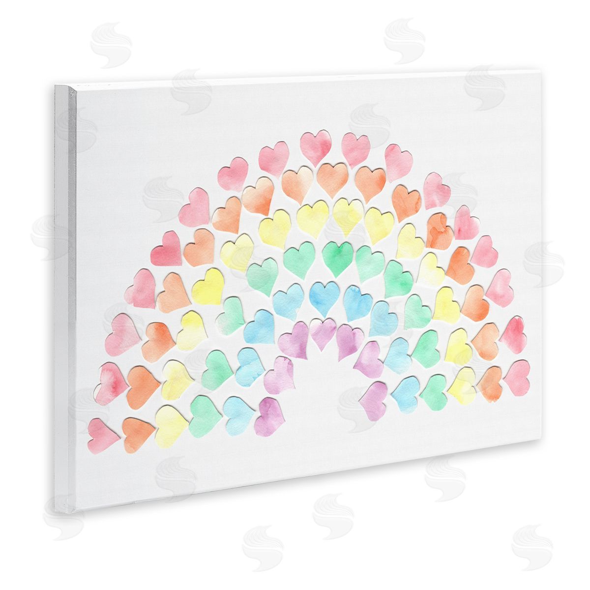 Rainbow of Hearts Wood Plaque Wall Art, Home Decor by Connie Resch