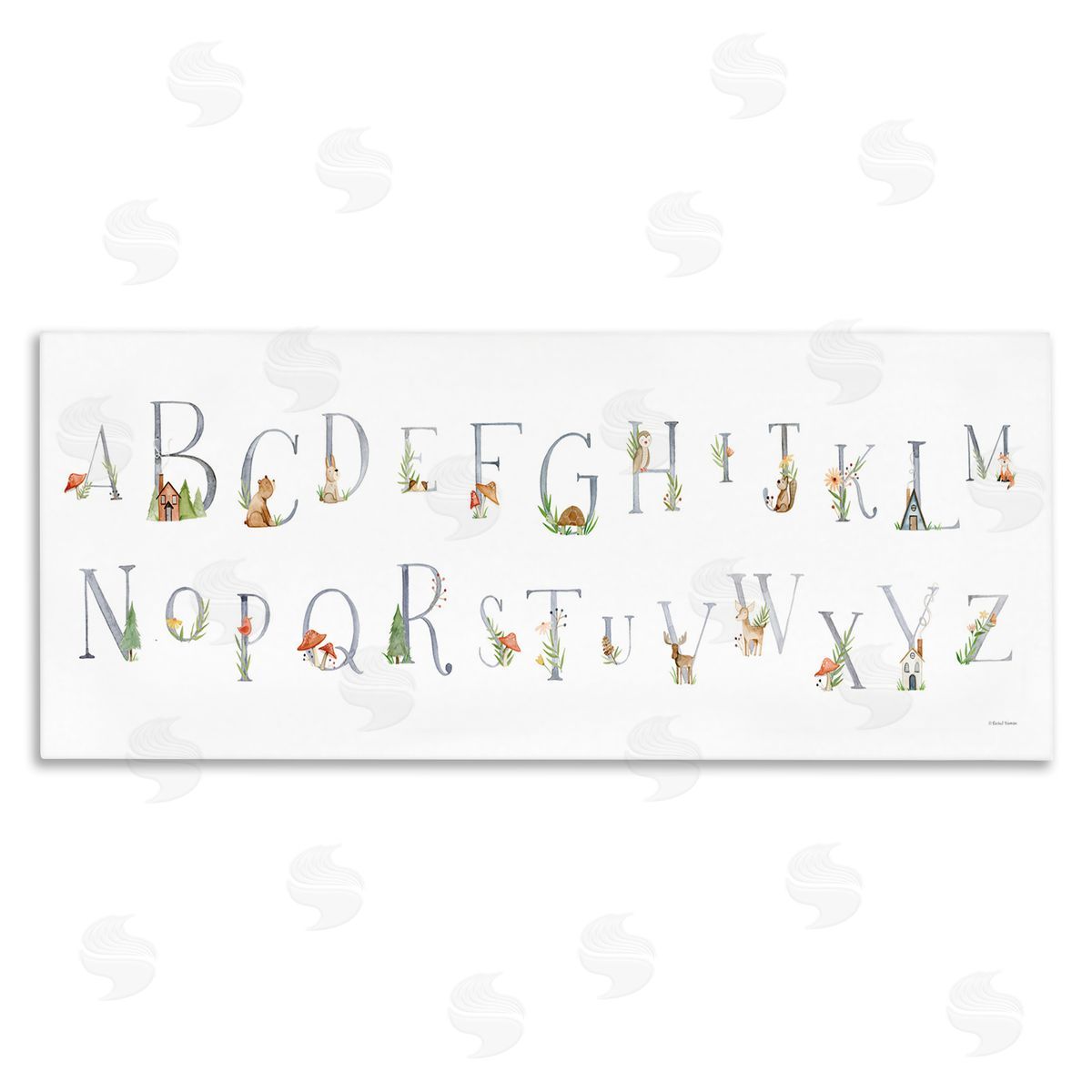 Country Cottage Alphabet Canvas Wall Art, Home Decor by Rachel Nieman