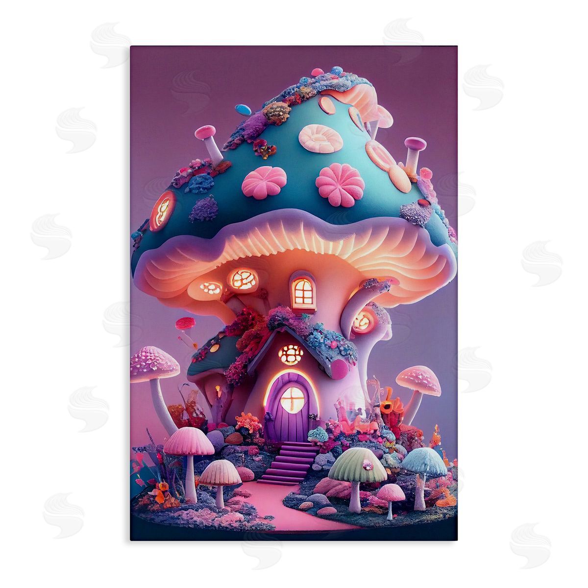 Mystical Forest Mushroom Canvas Wall Art, Home Decor by Sasha