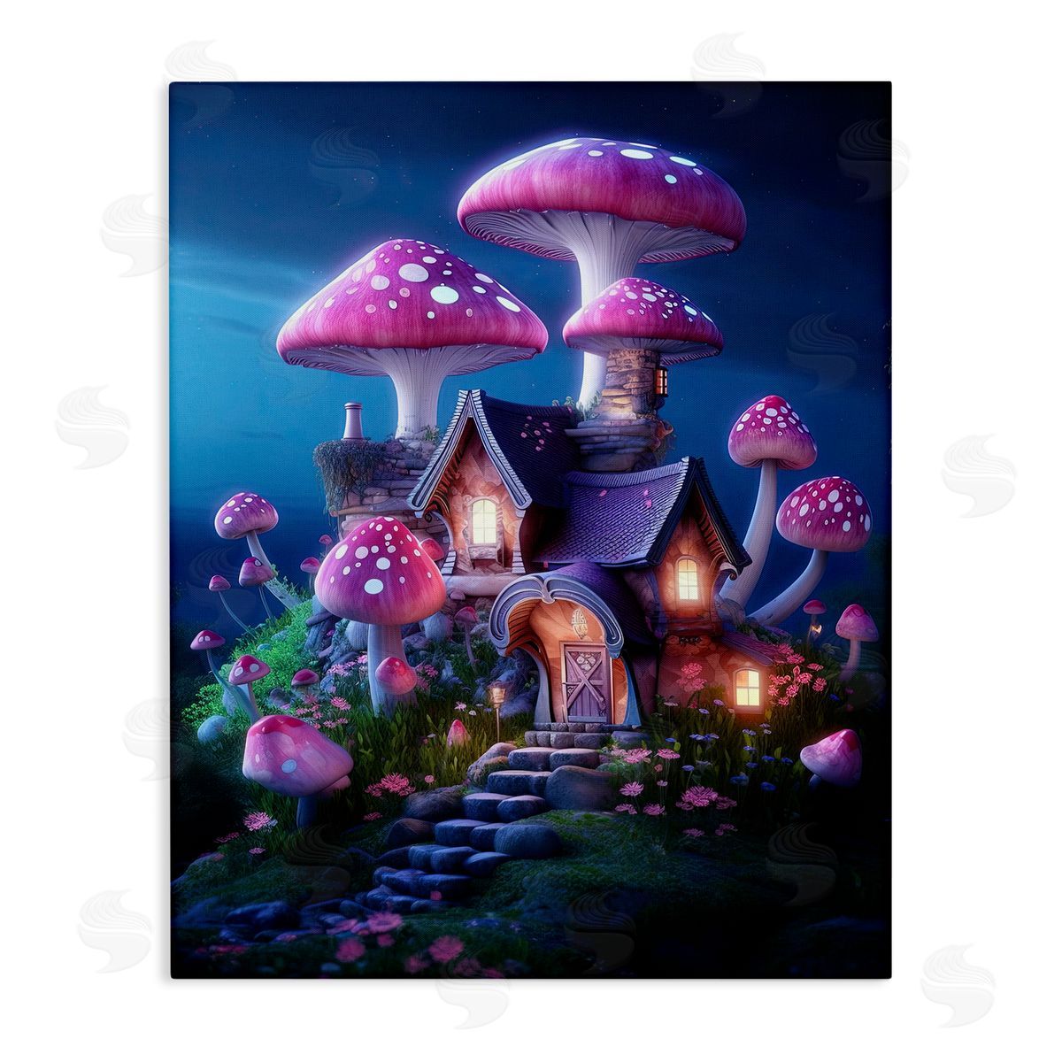 Mystical Forest Cottage Canvas Wall Art, Home Decor by Sasha